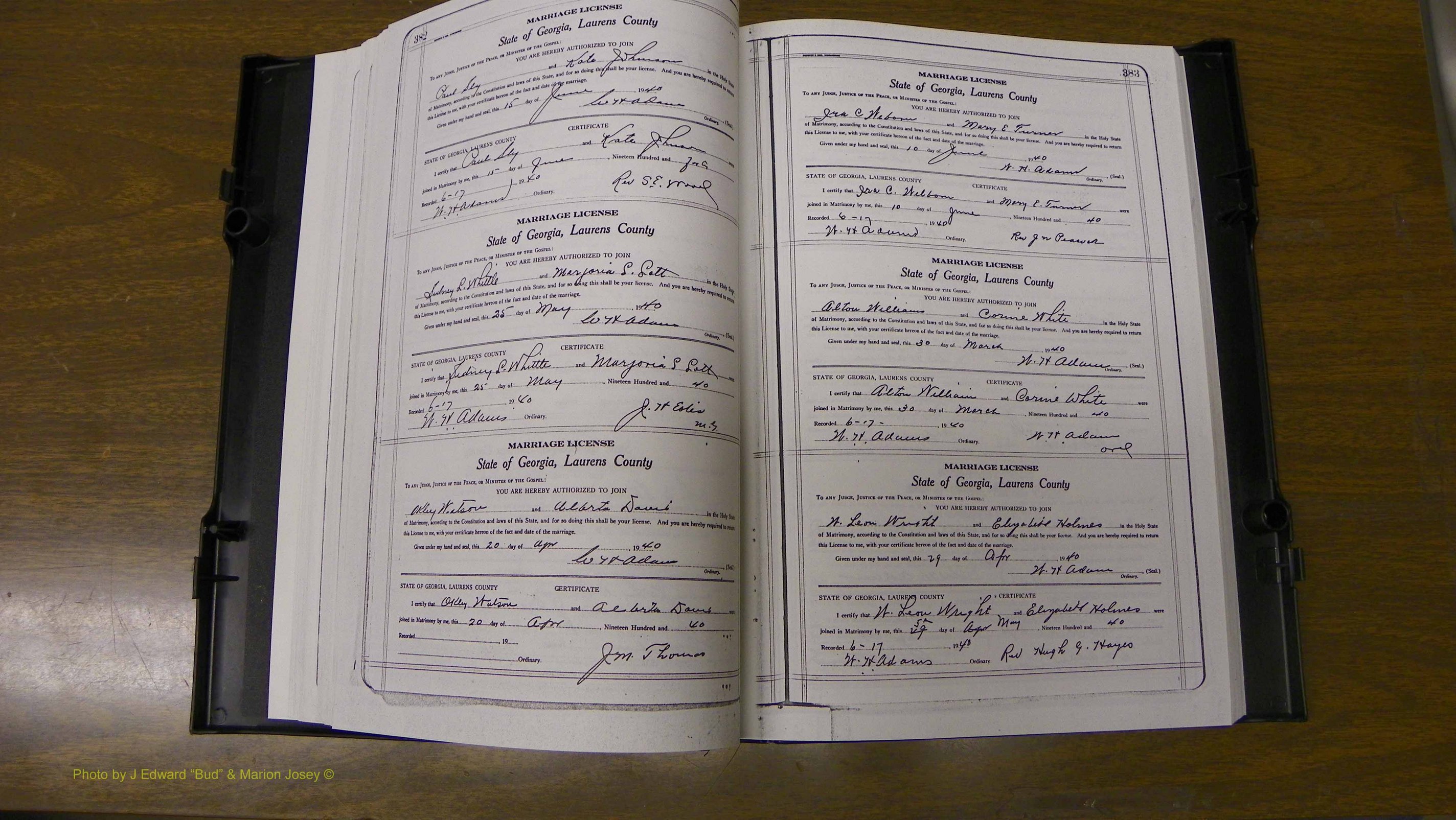 Laurens Co, GA, Marriages Book U, 1934 - 1944, White, P 382-383.JPG