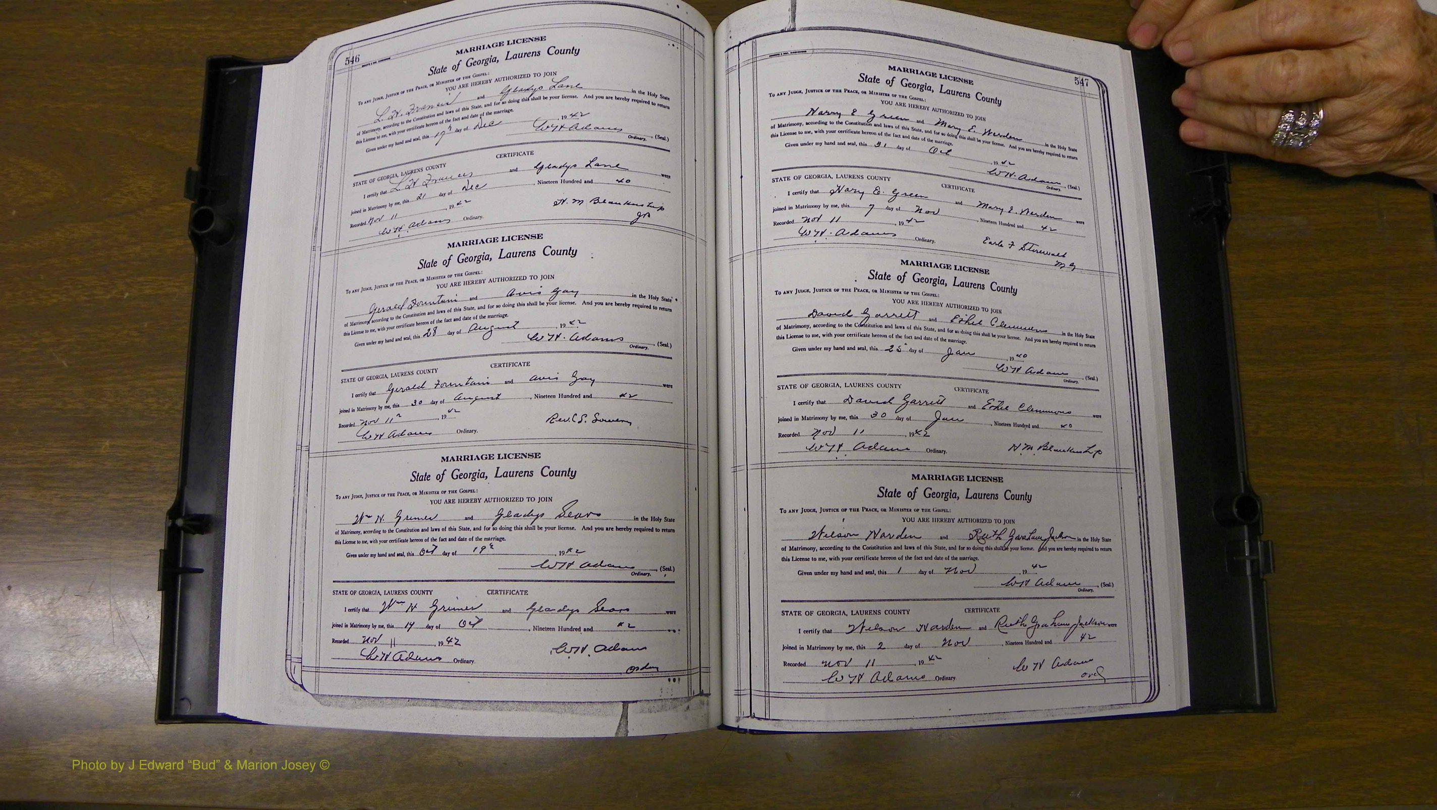 Laurens Co, GA, Marriages Book U, 1934 - 1944, White, P 546-547.JPG