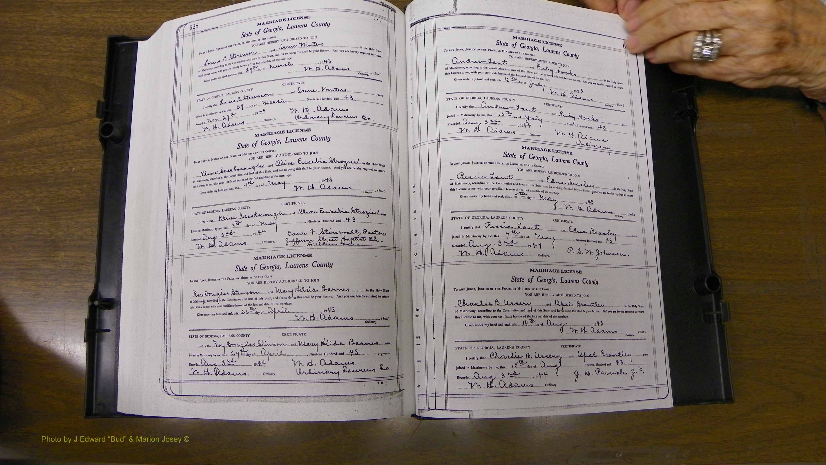 Laurens Co, GA, Marriages Book U, 1934 - 1944, White, P 628-629.JPG