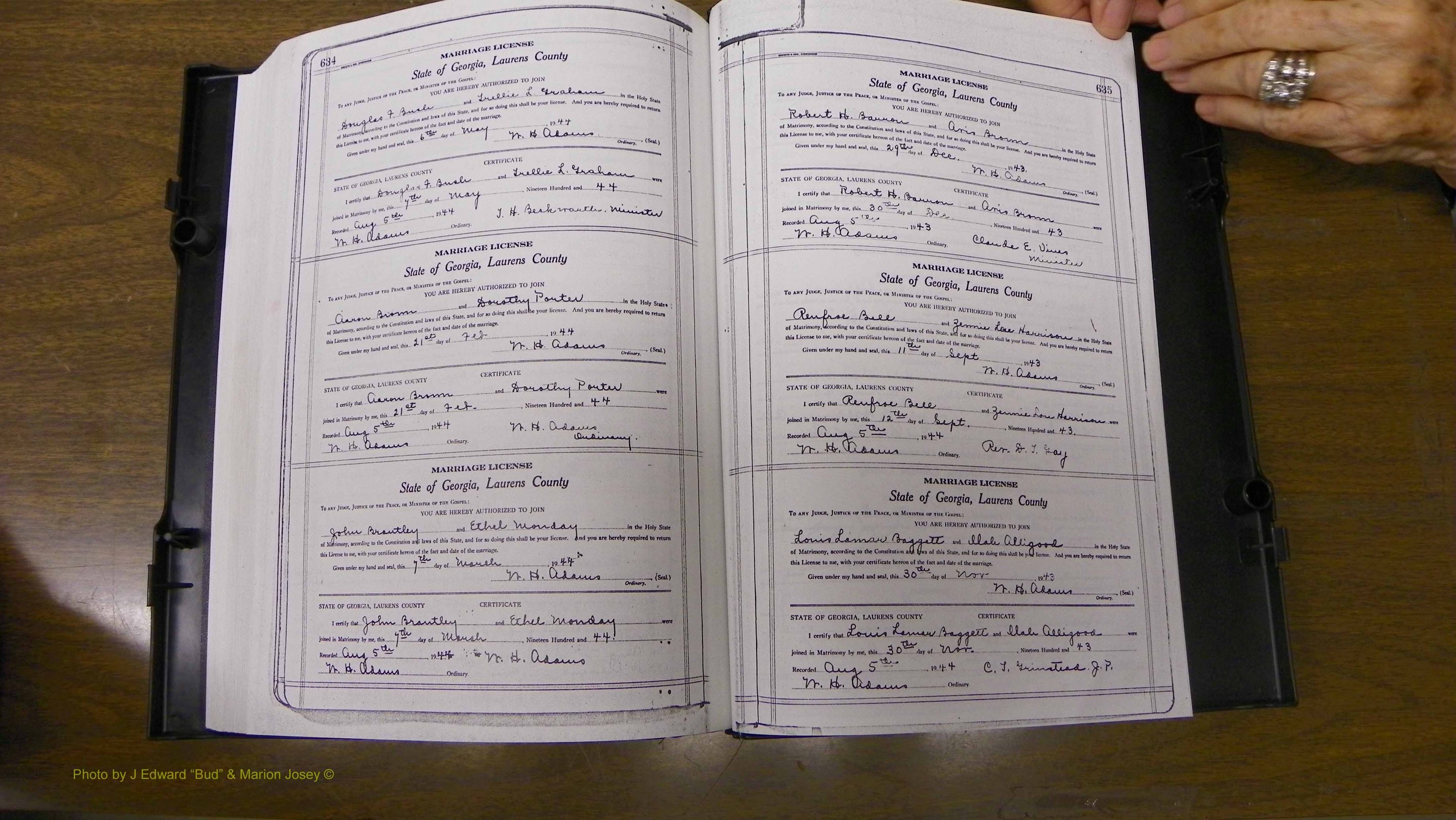 Laurens Co, GA, Marriages Book U, 1934 - 1944, White, P 634-635.JPG