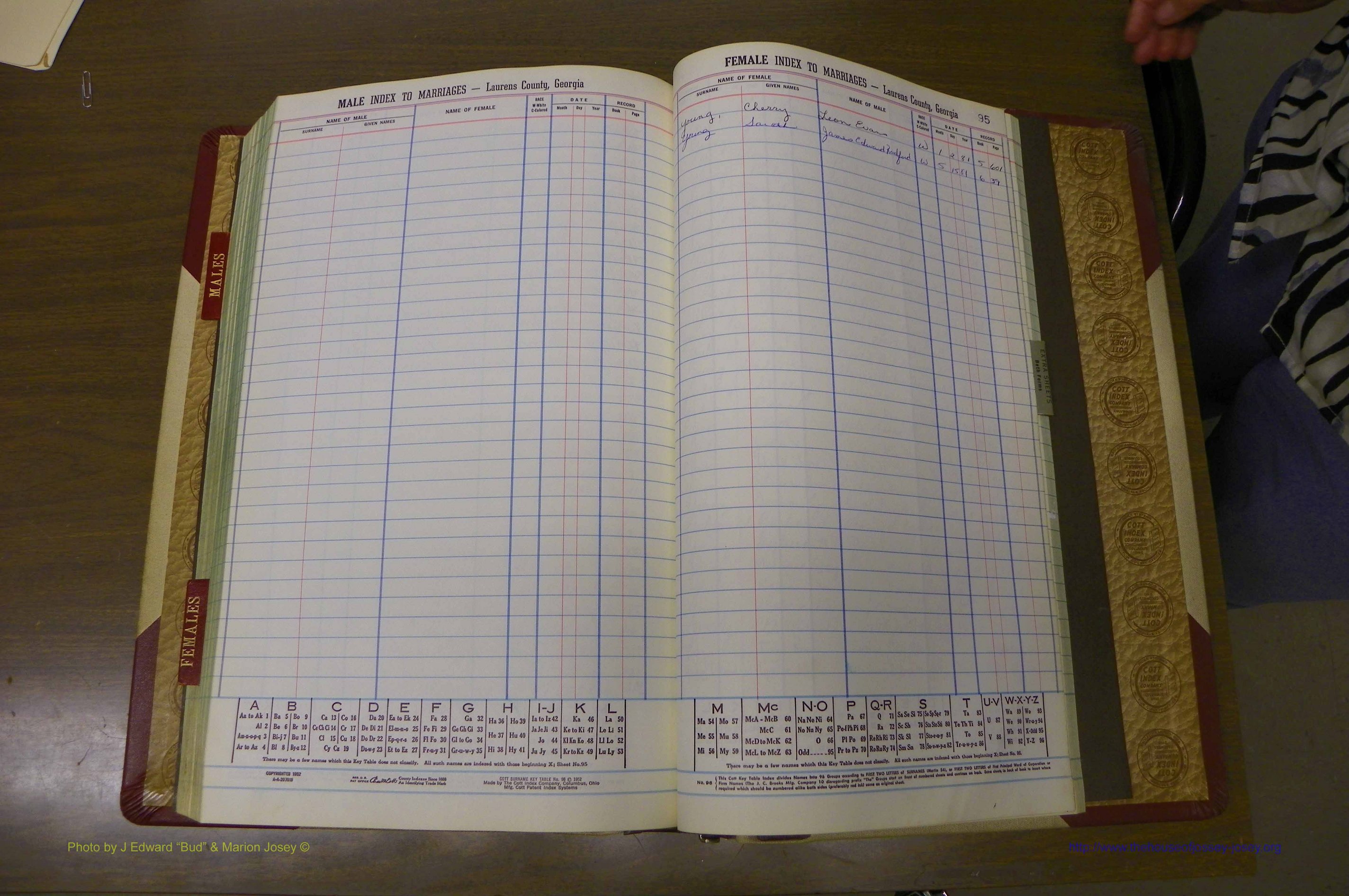 Laurens Co, GA, Marriage Indes Male & Female,  1972 - 1985, Female Y 1.JPG