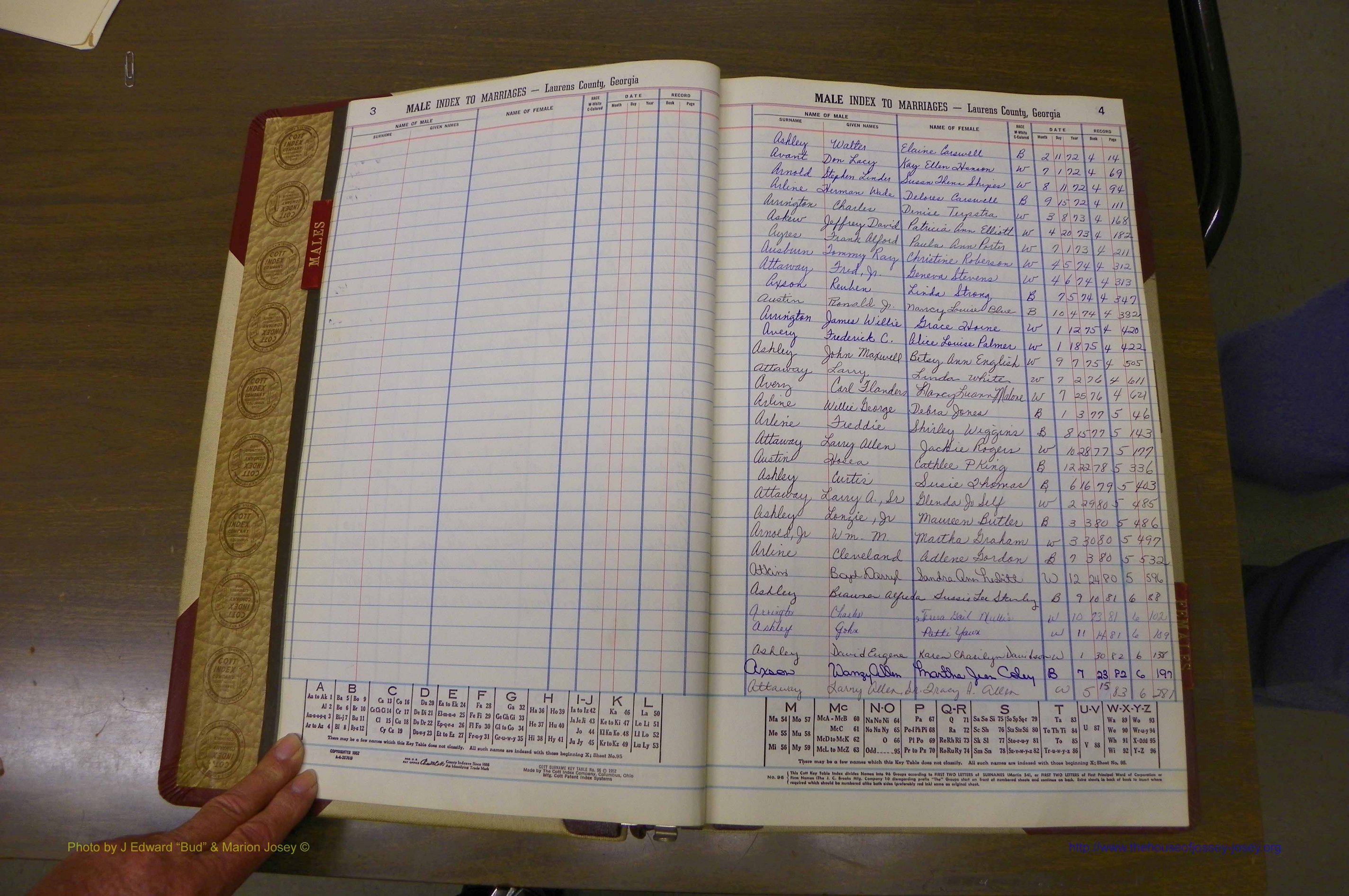 Laurens Co, GA, Marriage Indes Male & Female,  1972 - 1985, Male A 7.JPG