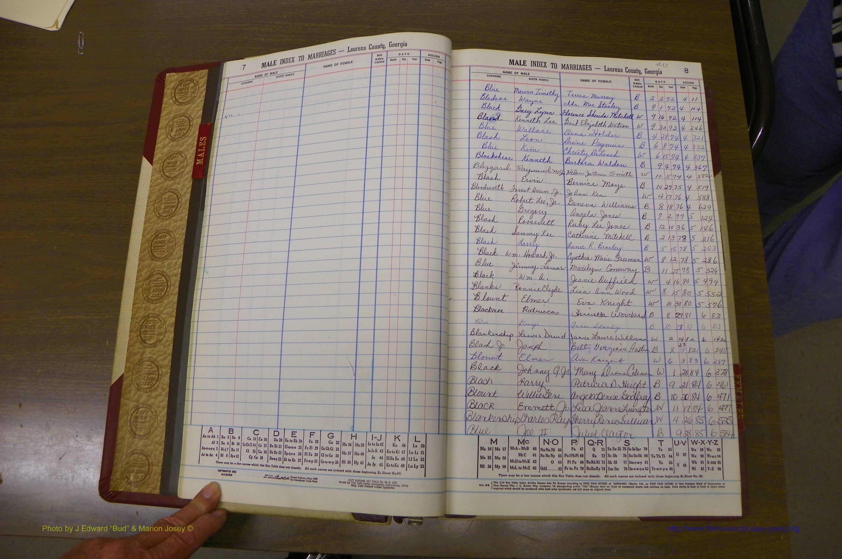 Laurens Co, GA, Marriage Indes Male & Female,  1972 - 1985, Male B 5.JPG