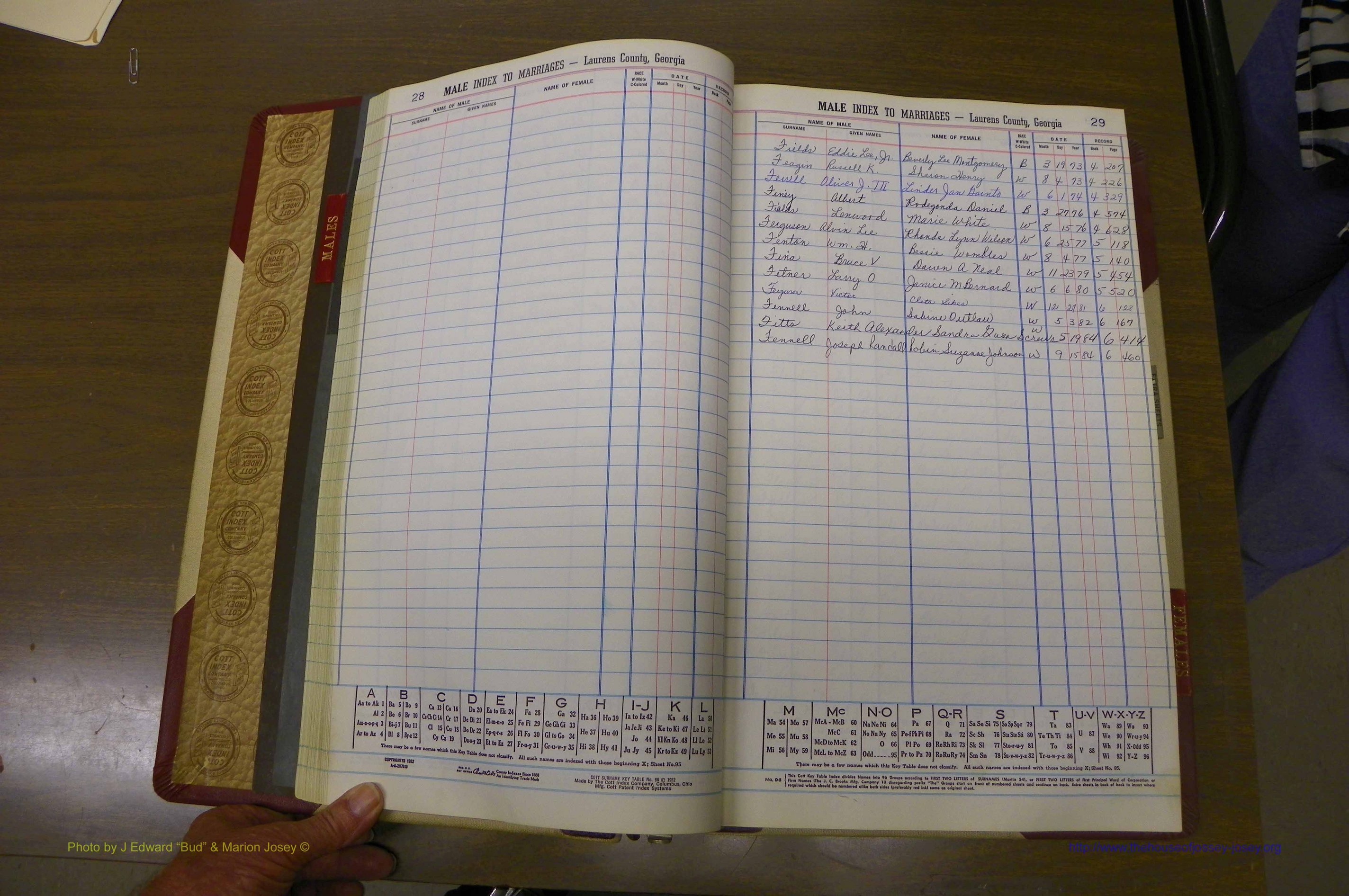 Laurens Co, GA, Marriage Indes Male & Female,  1972 - 1985, Male F 1.JPG