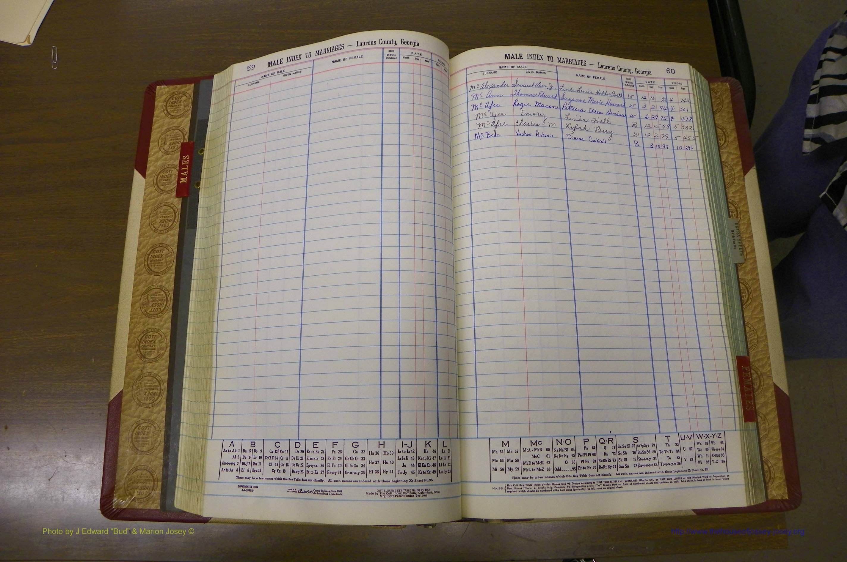 Laurens Co, GA, Marriage Indes Male & Female,  1972 - 1985, Male Mc 1.JPG