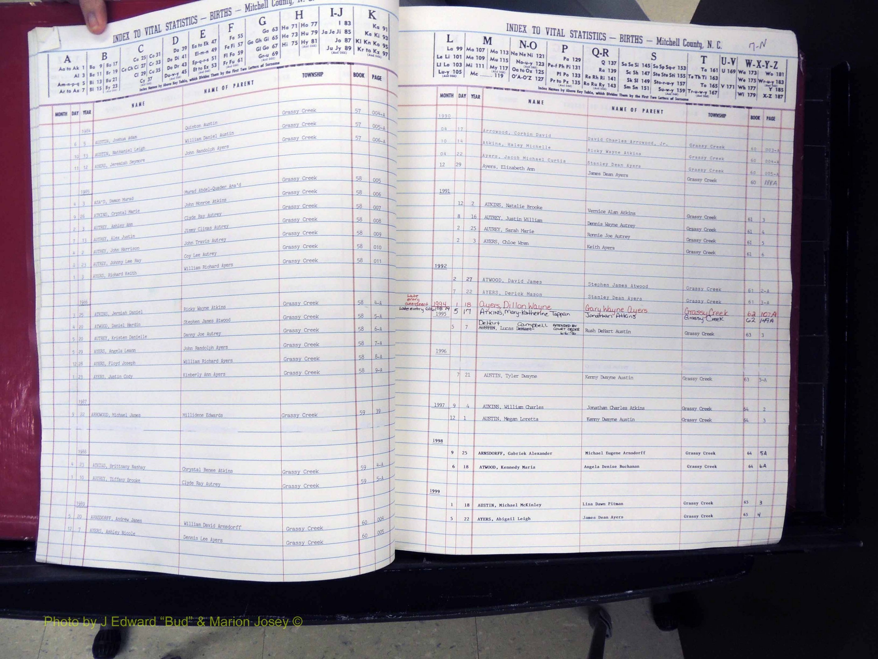 Mitchell Co, NC, Births, A-L, 1913-2000 (118).JPG
