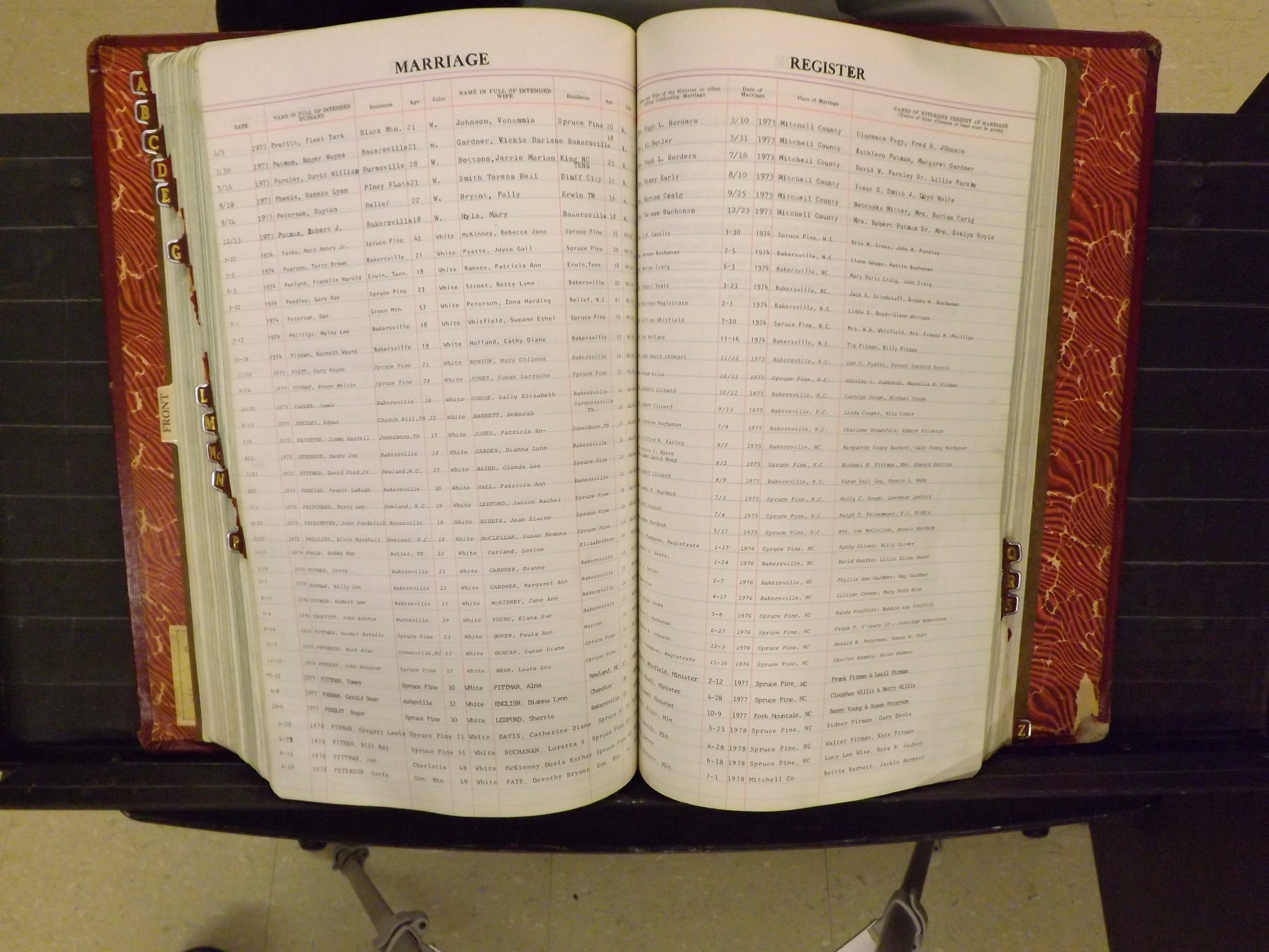 Mitchell Co, NC, Marriage Book 8, 1960-1979 (164).JPG