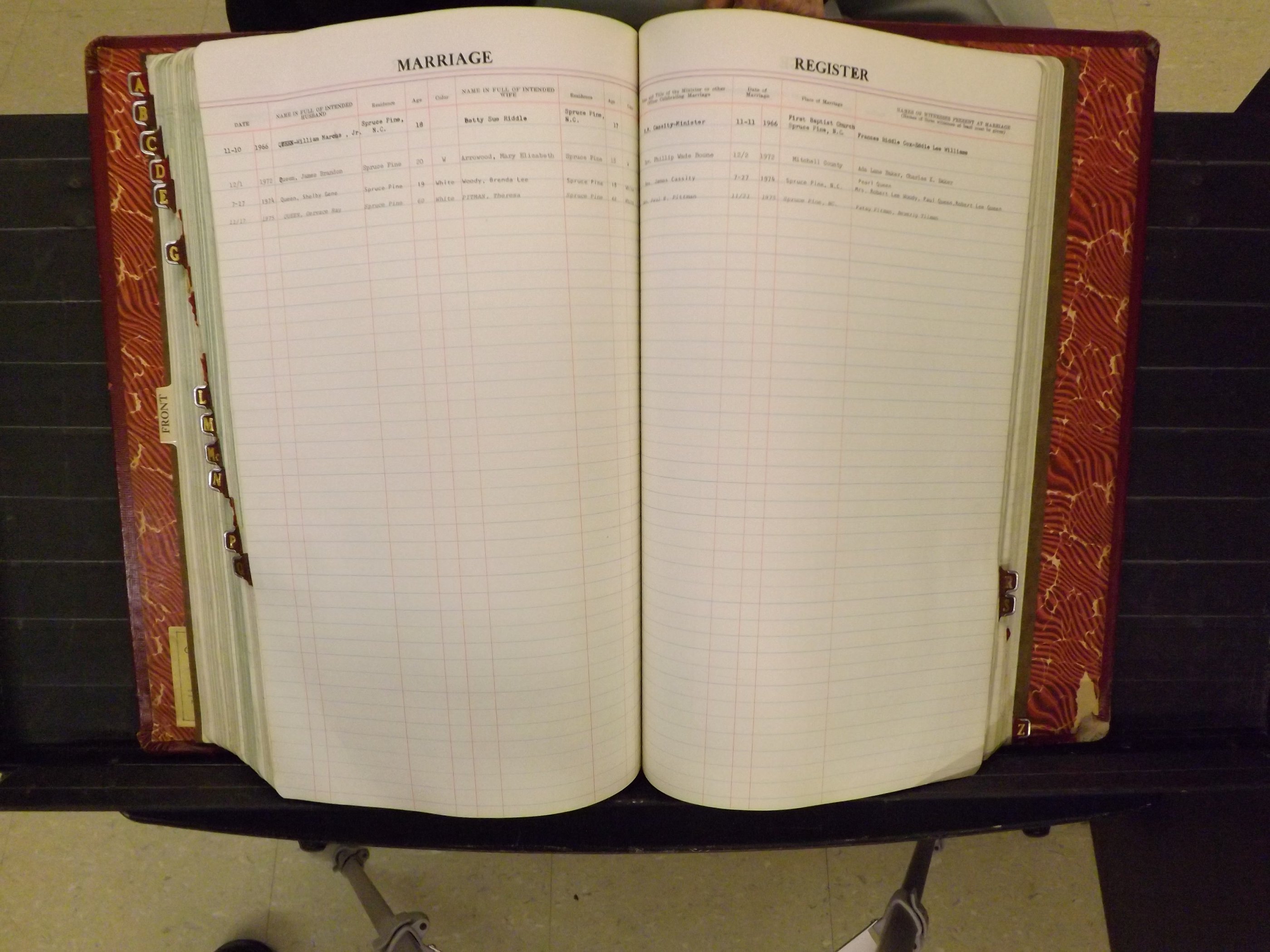 Mitchell Co, NC, Marriage Book 8, 1960-1979 (166).JPG