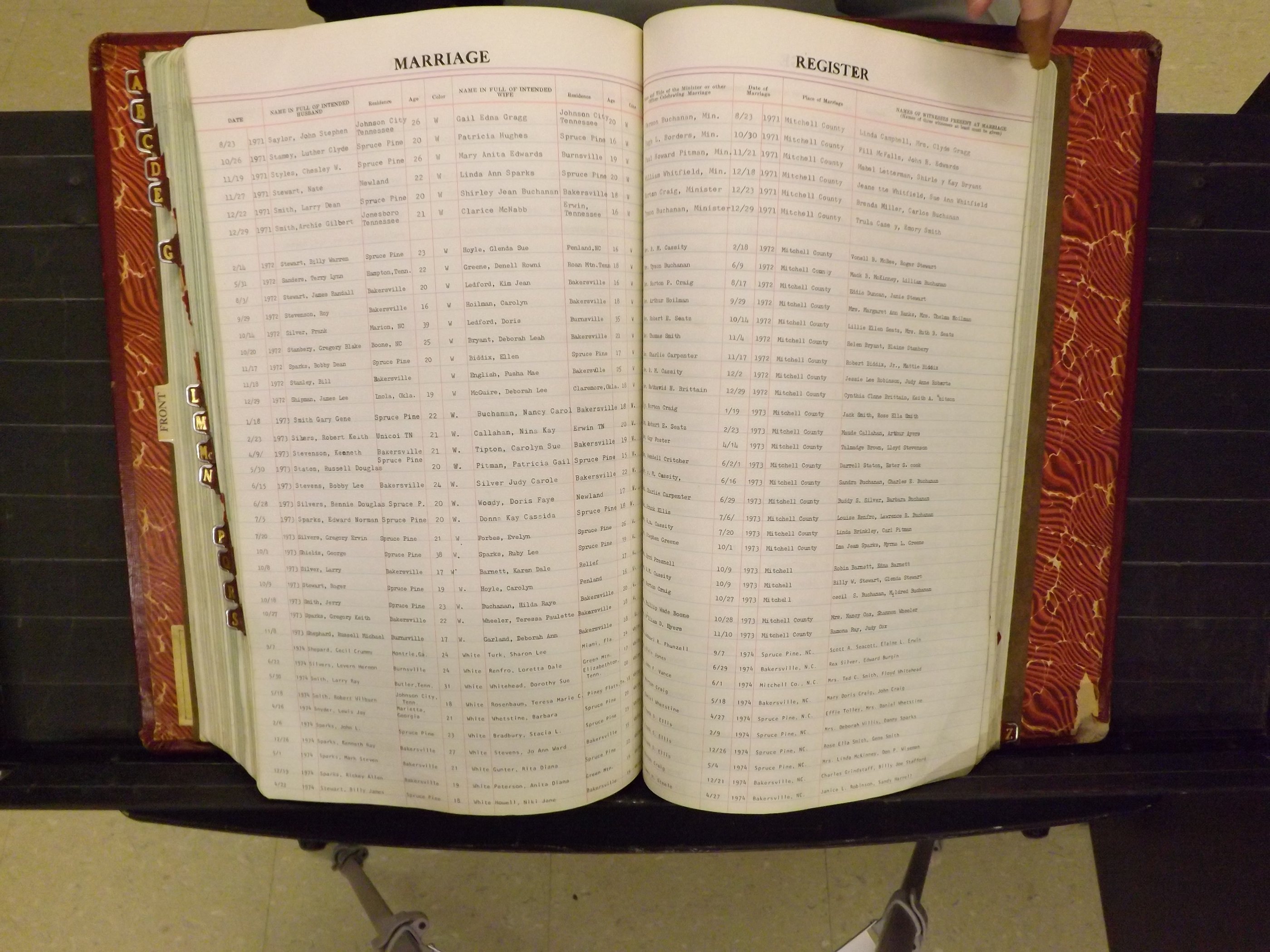 Mitchell Co, NC, Marriage Book 8, 1960-1979 (175).JPG