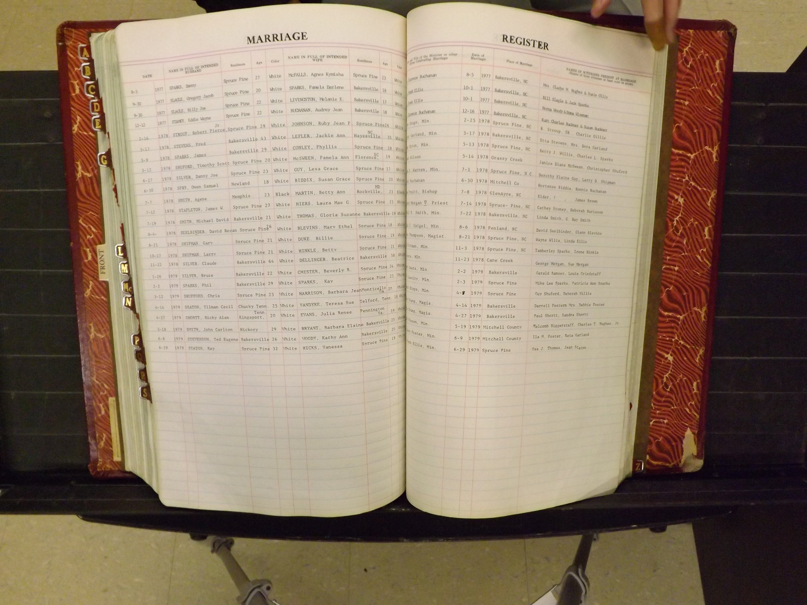 Mitchell Co, NC, Marriage Book 8, 1960-1979 (177).JPG
