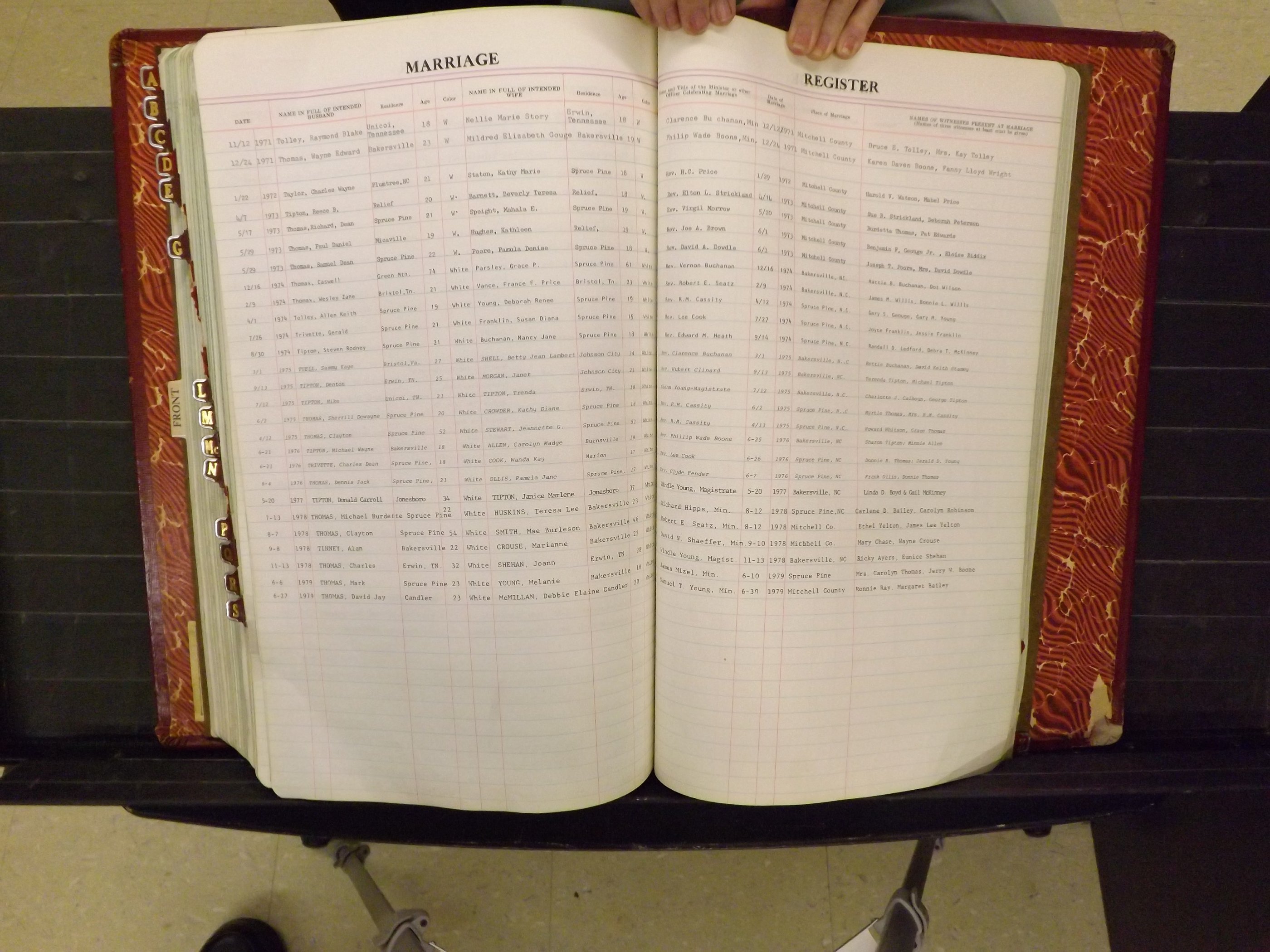Mitchell Co, NC, Marriage Book 8, 1960-1979 (179).JPG