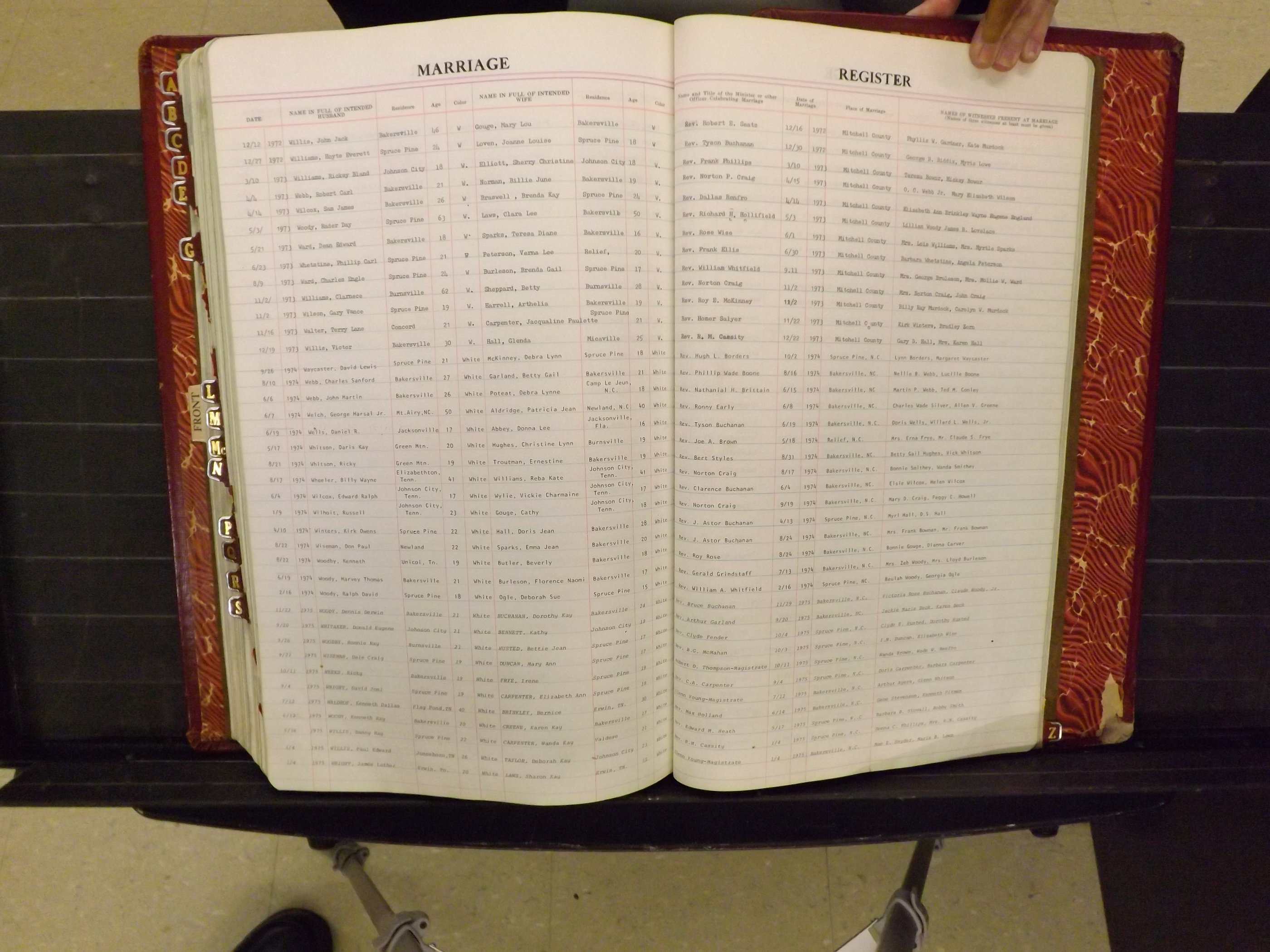 Mitchell Co, NC, Marriage Book 8, 1960-1979 (186).JPG