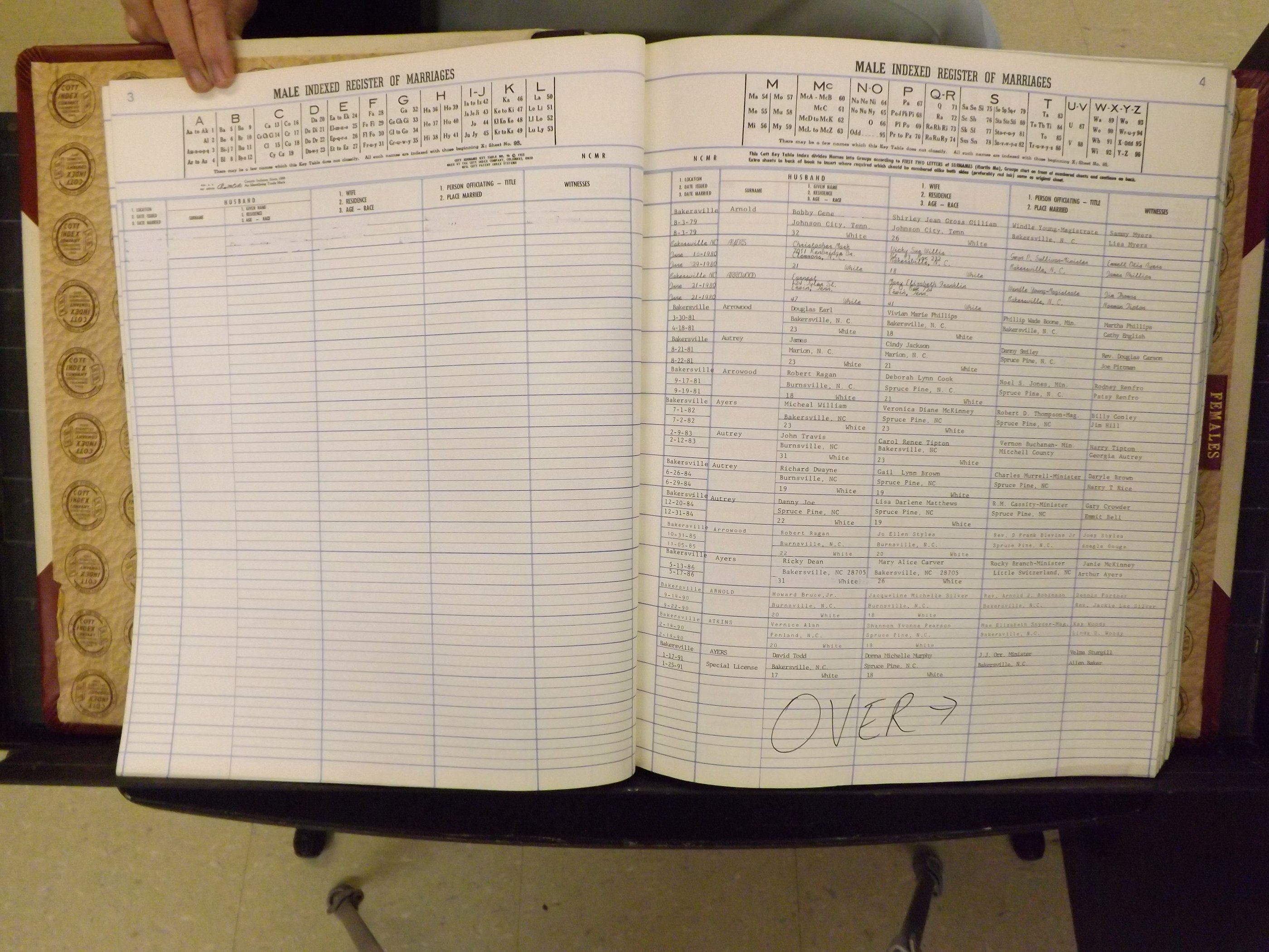 Mitchell Co, NC, Marriage Book 9, Male & Female, 1979-1999 (104).JPG