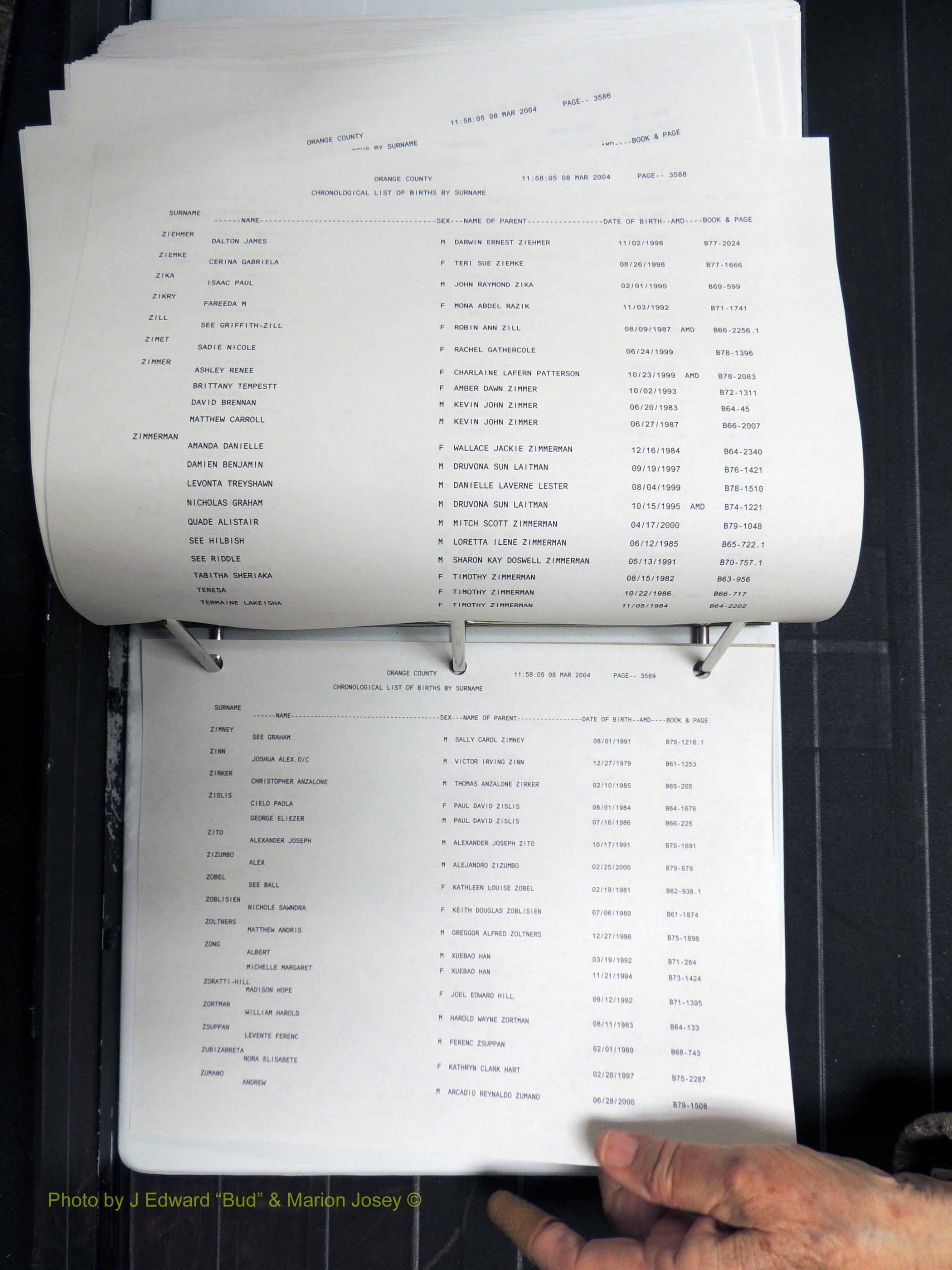 Orange Co, NC, Birth Index, M-Z (736).JPG