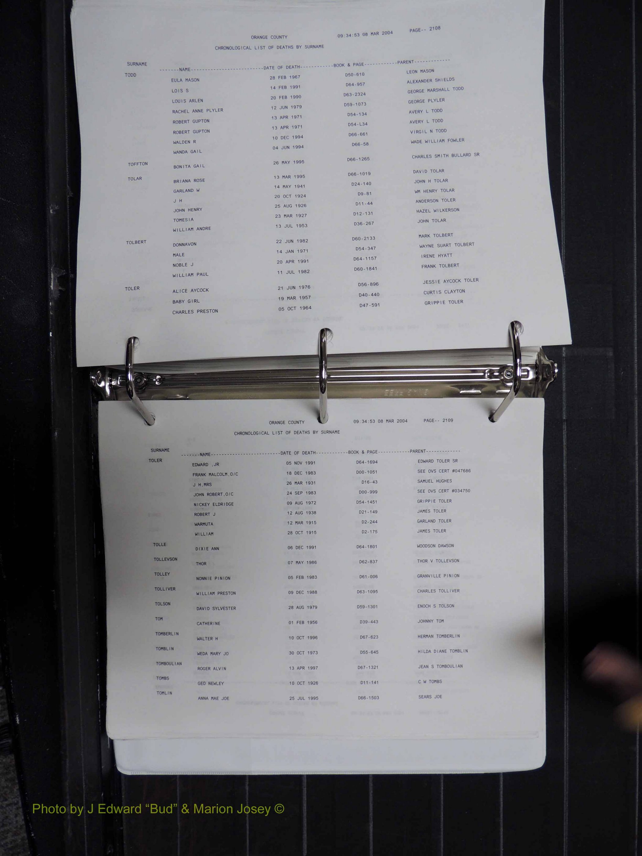 Orange Co, NC, Death Index, O-Z, 1913-1998 (380).JPG