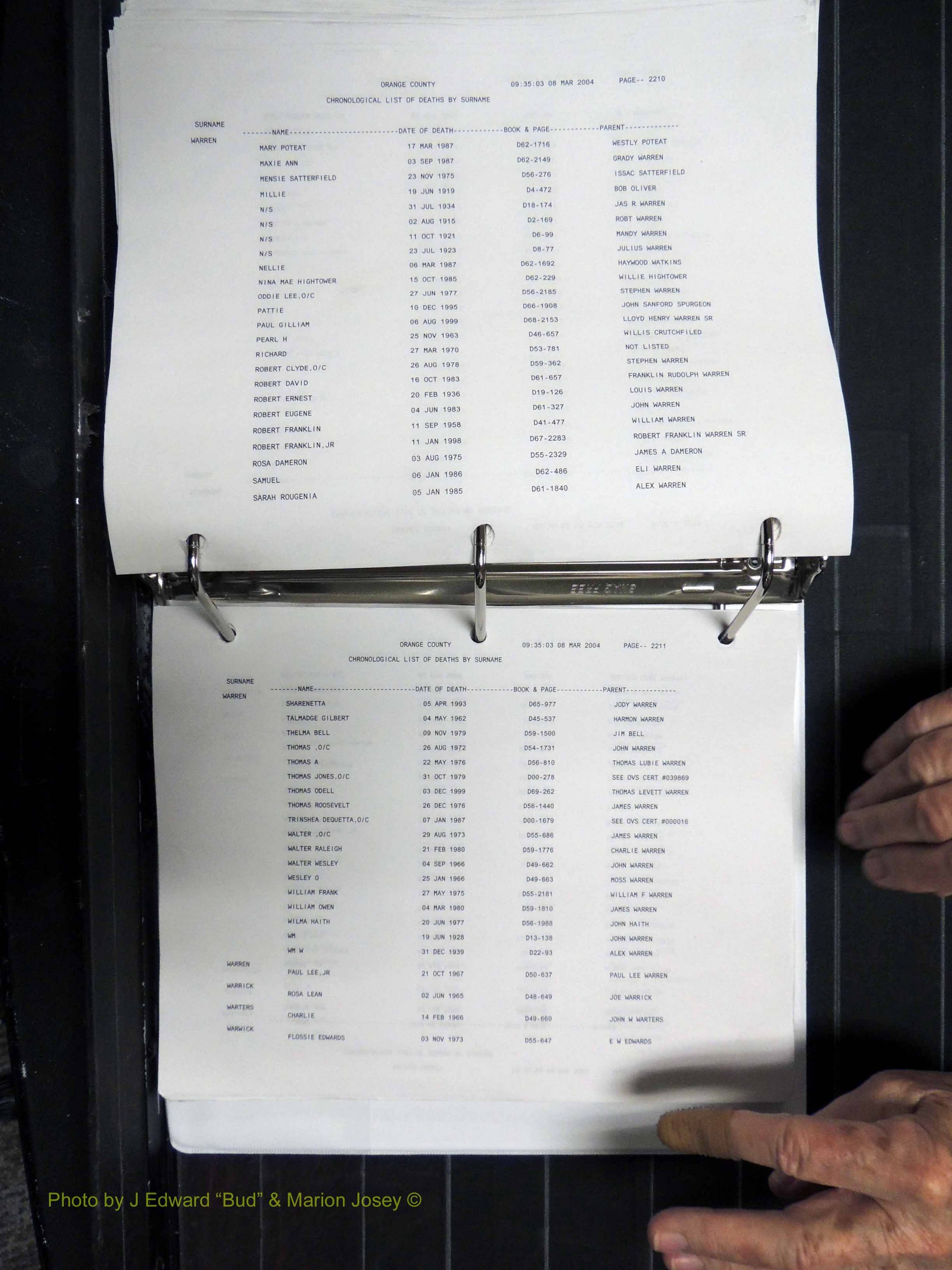 Orange Co, NC, Death Index, O-Z, 1913-1998 (431).JPG