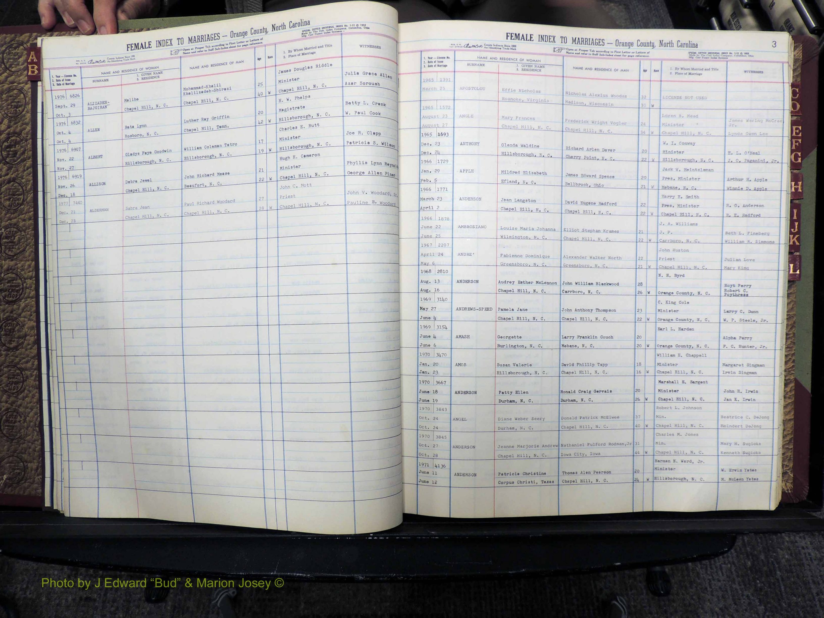 Orange Co, NC, Marriages, Female, A-L, 1965-1978 (107).JPG