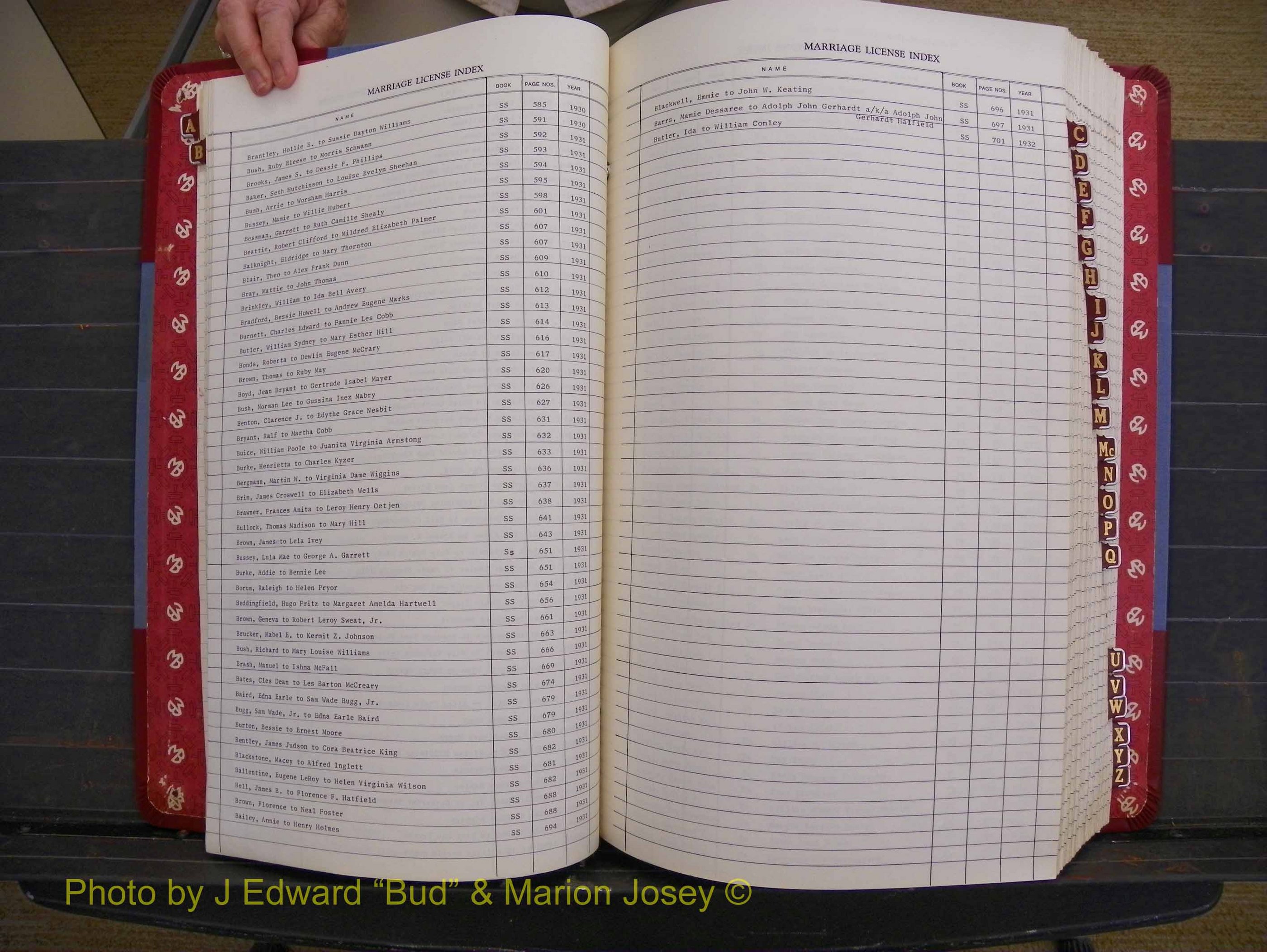 Richmond Marriages 1919-1942, Index B (138).JPG