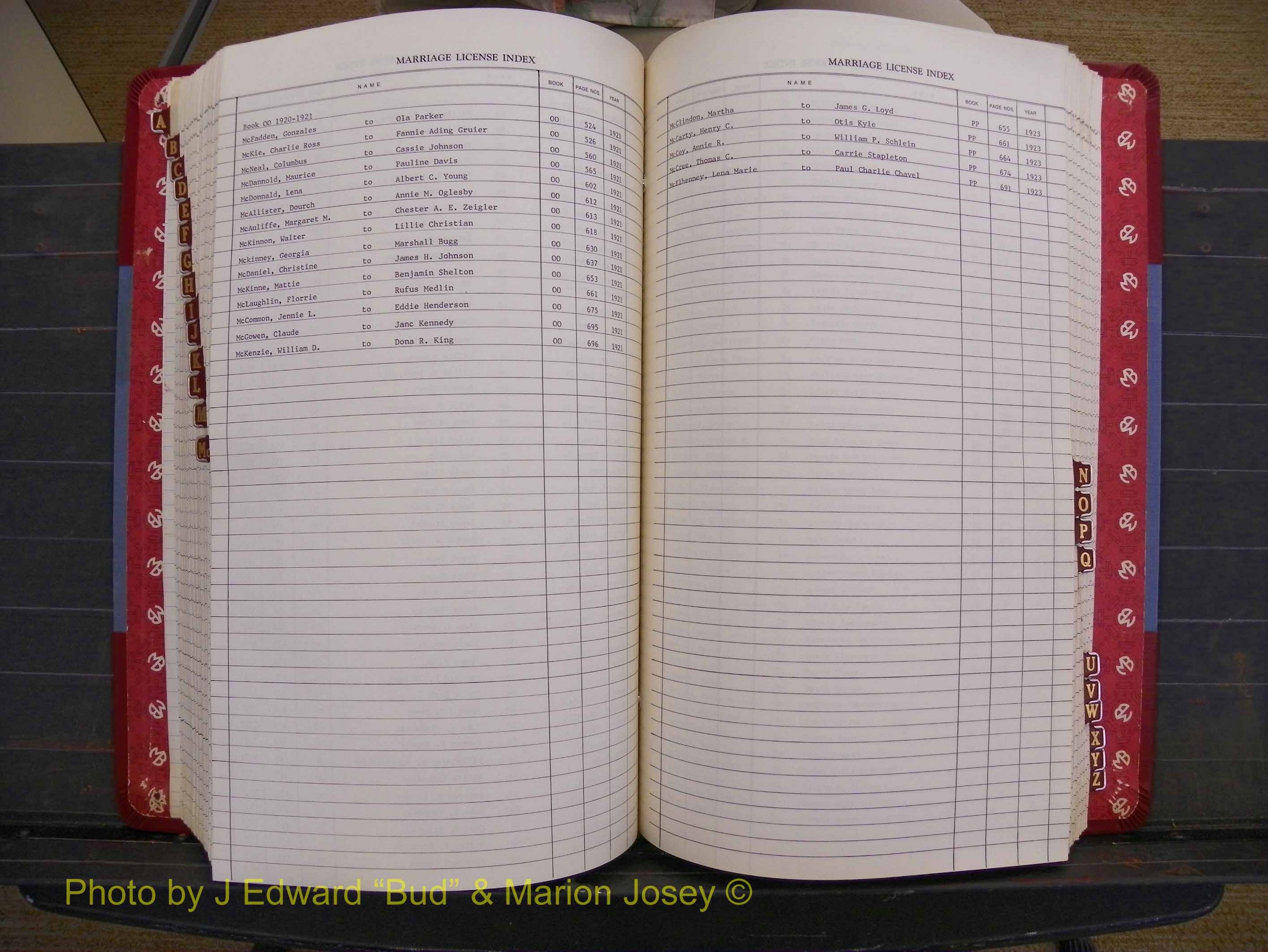 Richmond Marriages 1919-1942, Index Mc (318).JPG