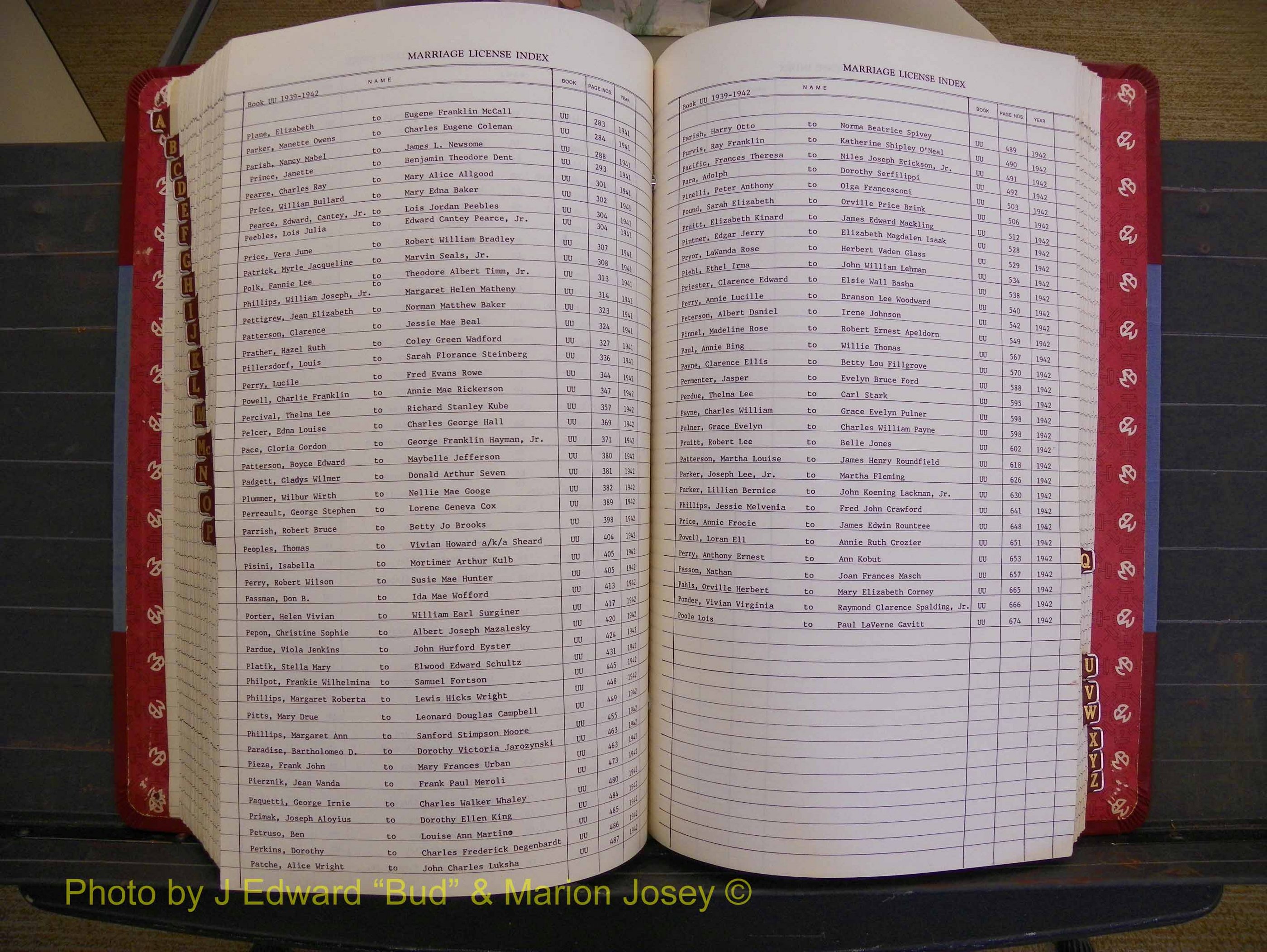 Richmond Marriages 1919-1942, Index P (356).JPG