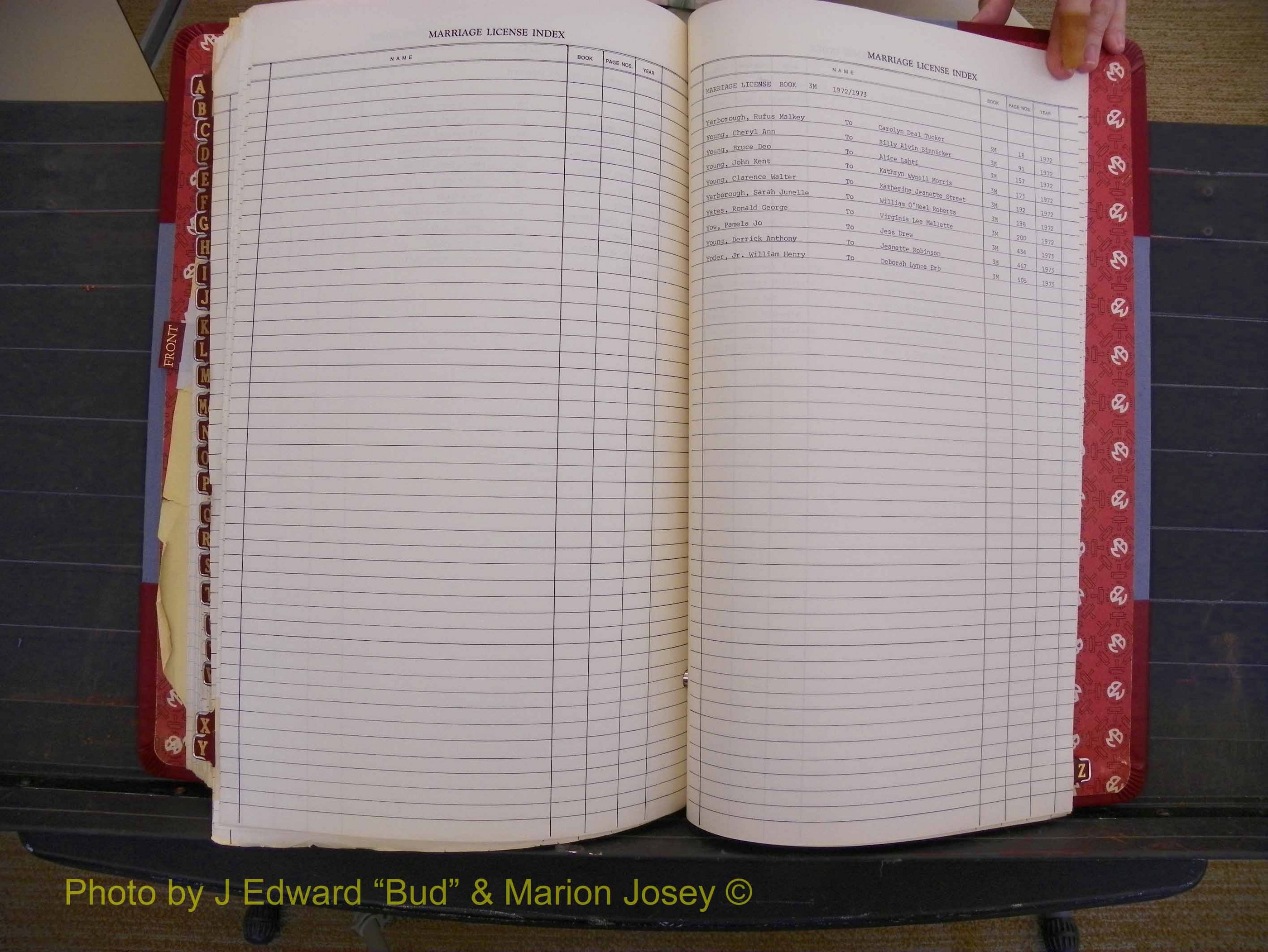 Richmond Marriages 1970-1975, Index Y (302).JPG