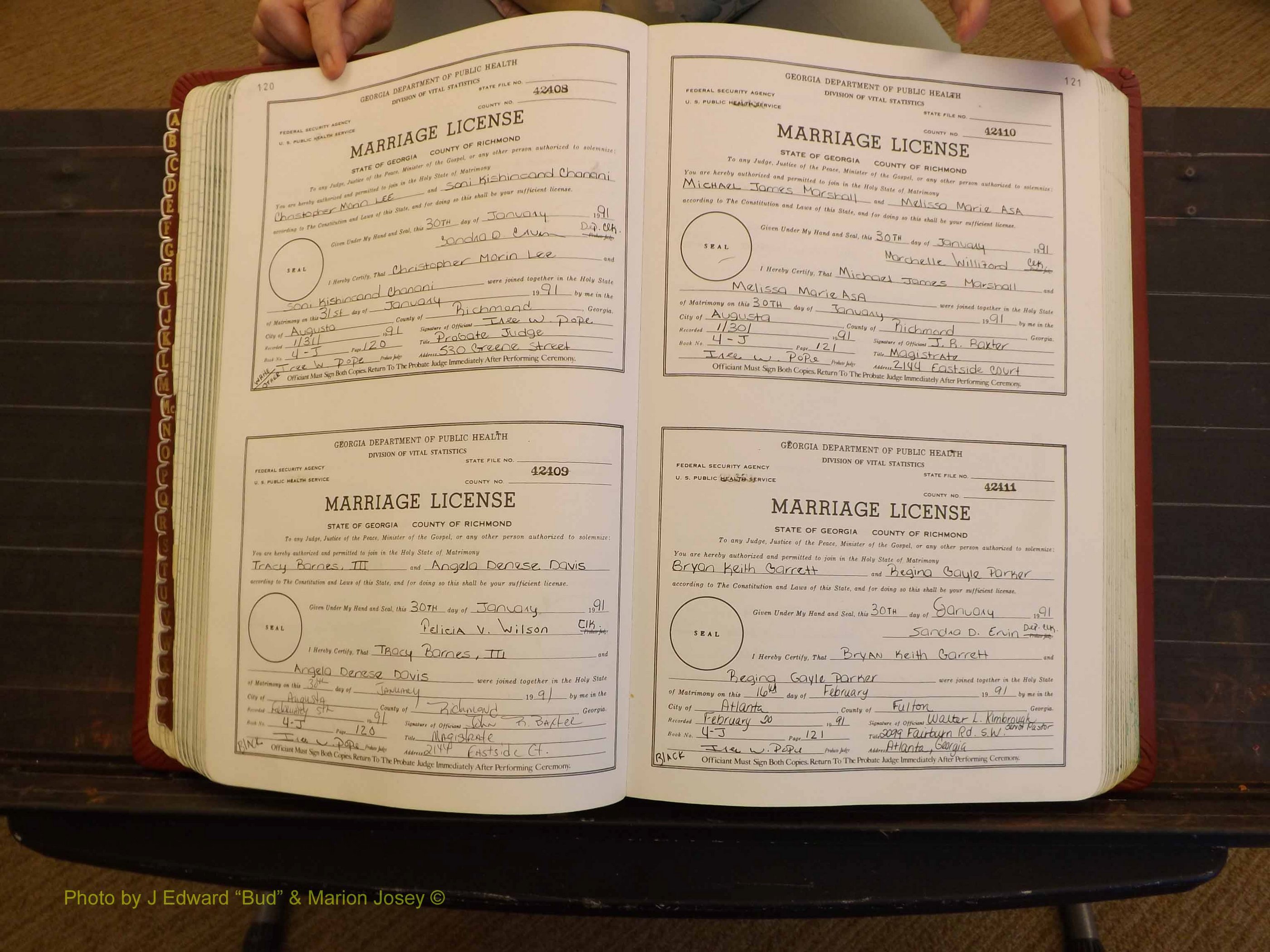 Richmond Marriages, 4J, 1990-1991 P 120-121.JPG