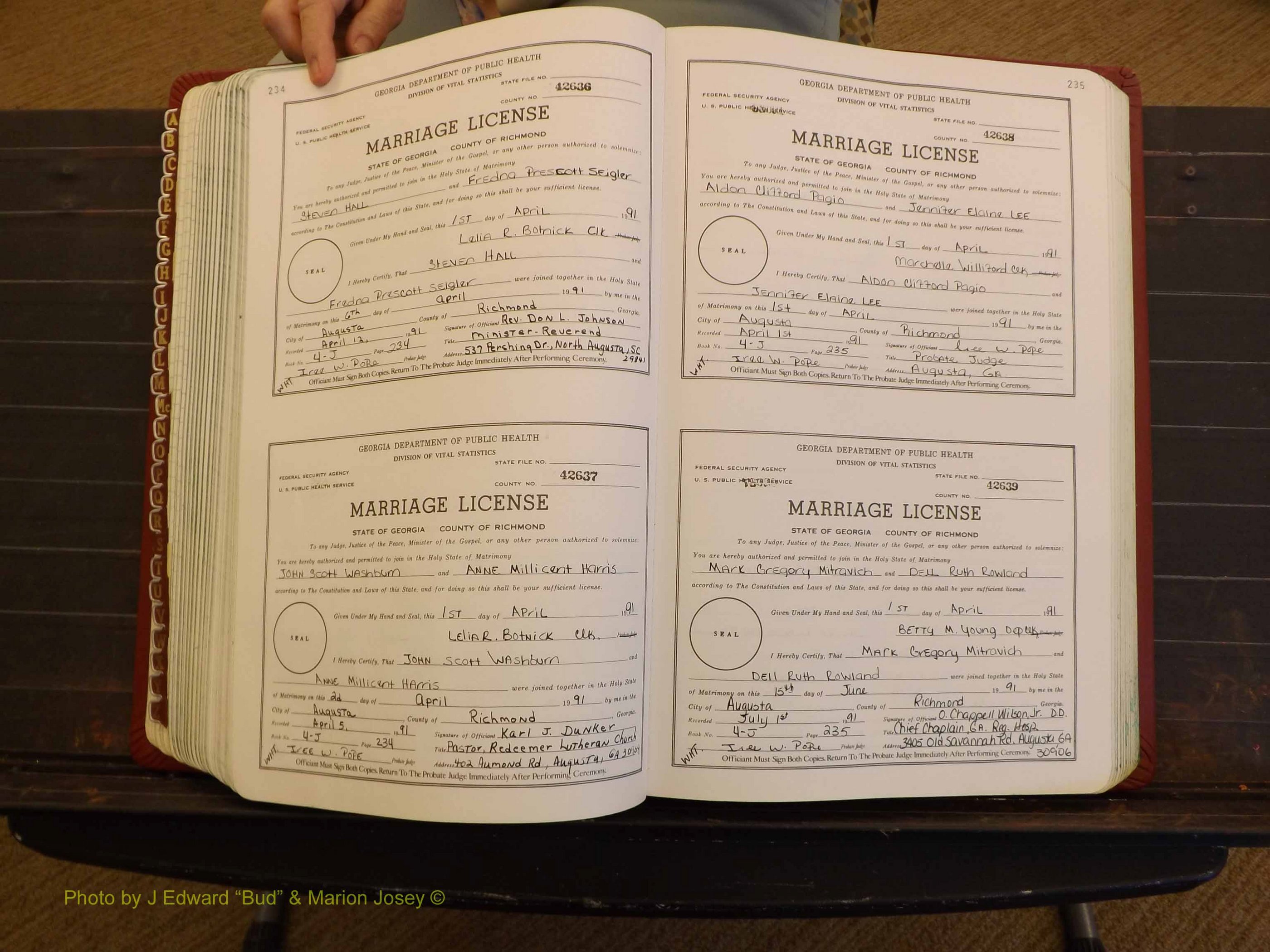 Richmond Marriages, 4J, 1990-1991 P 234-235.JPG