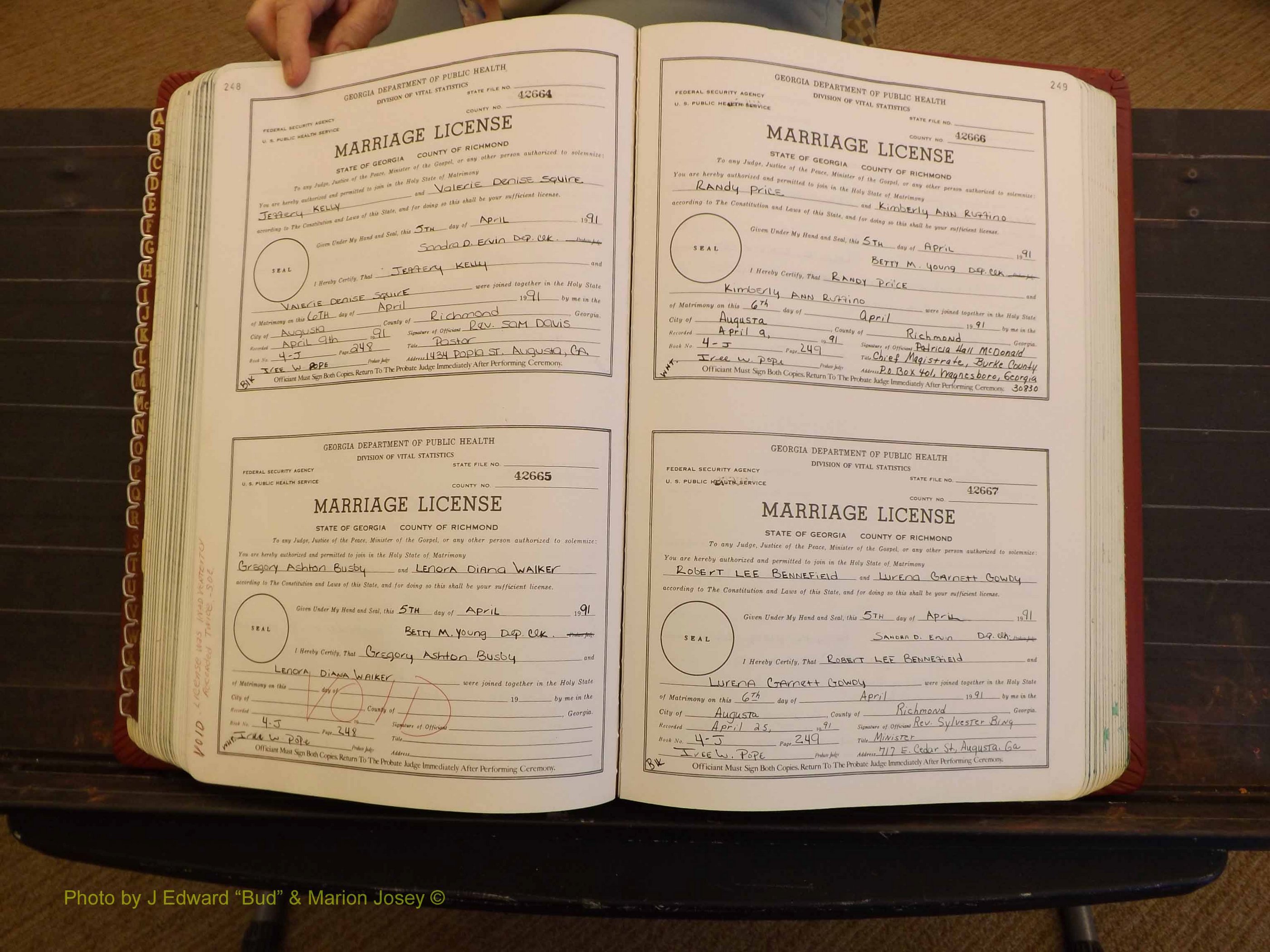 Richmond Marriages, 4J, 1990-1991 P 248-249.JPG