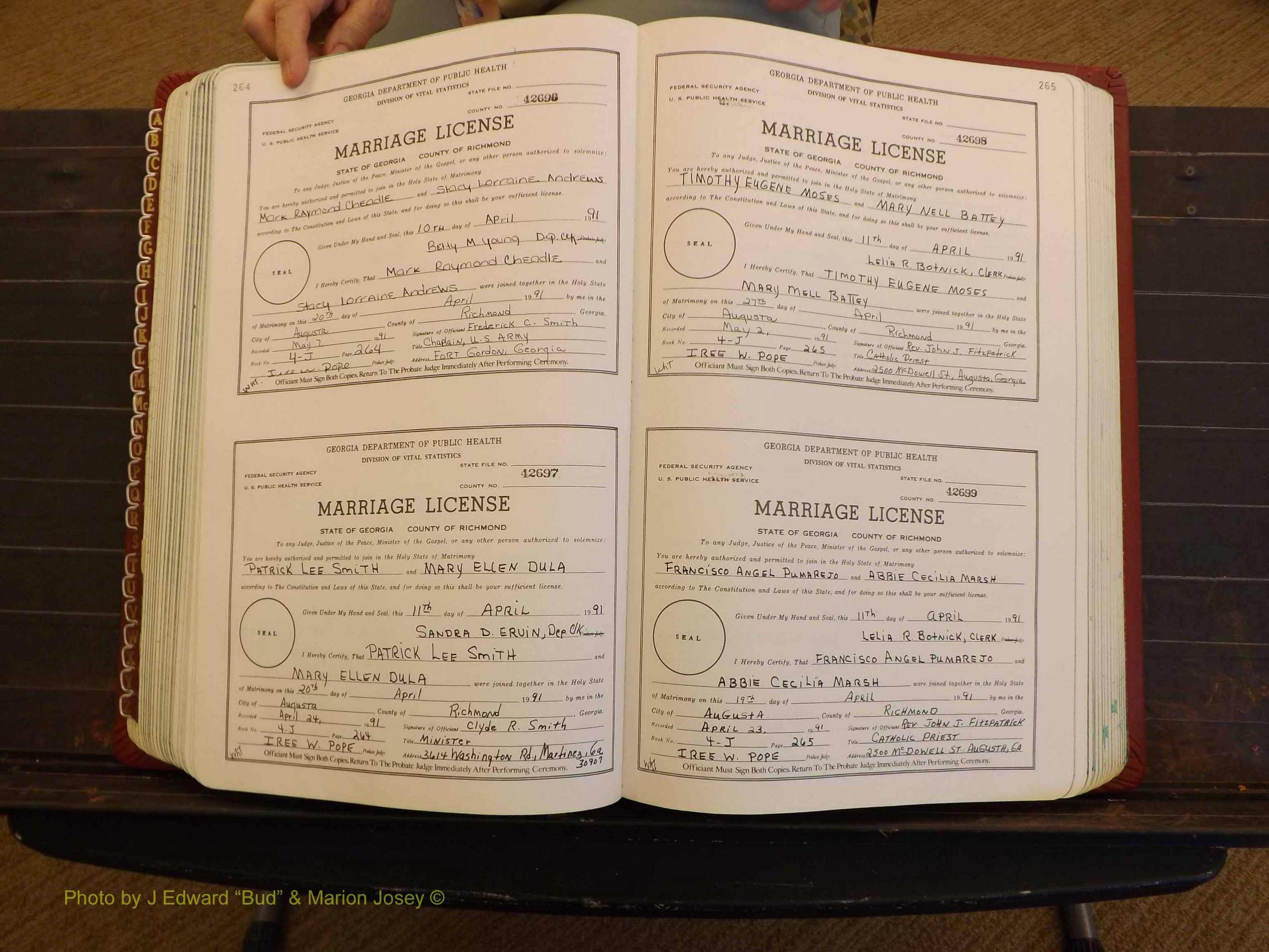 Richmond Marriages, 4J, 1990-1991 P 264-265.JPG