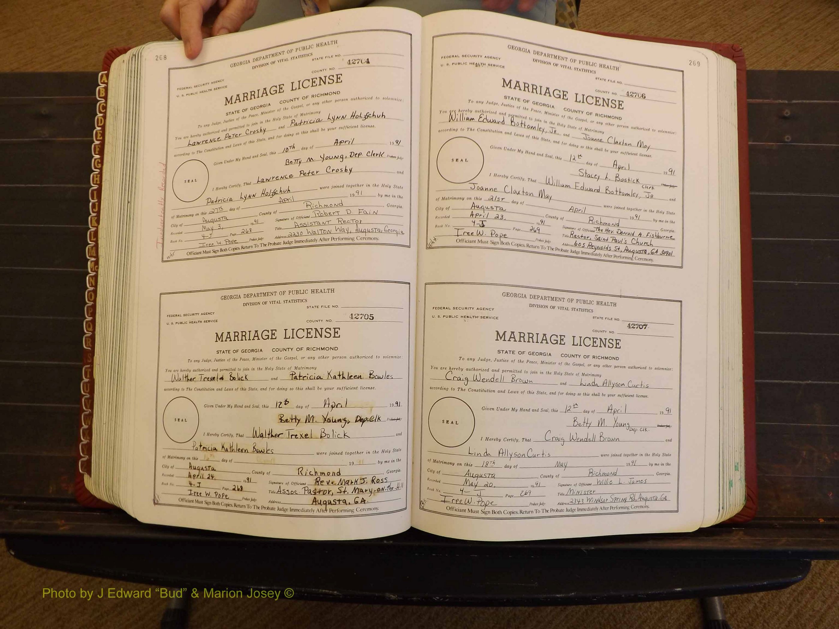 Richmond Marriages, 4J, 1990-1991 P 268-269.JPG