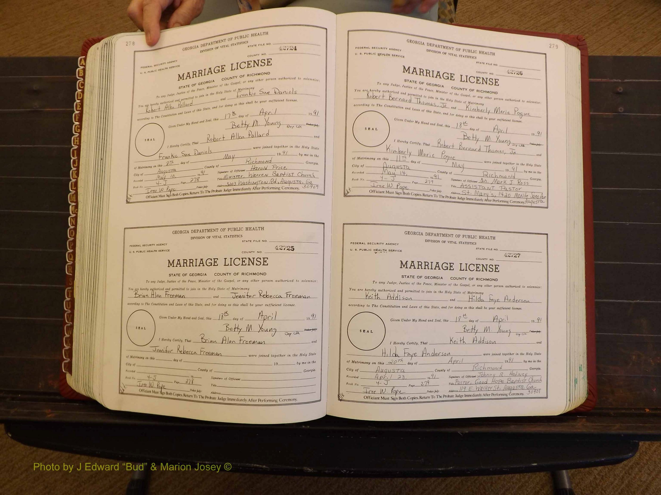 Richmond Marriages, 4J, 1990-1991 P 278-279.JPG