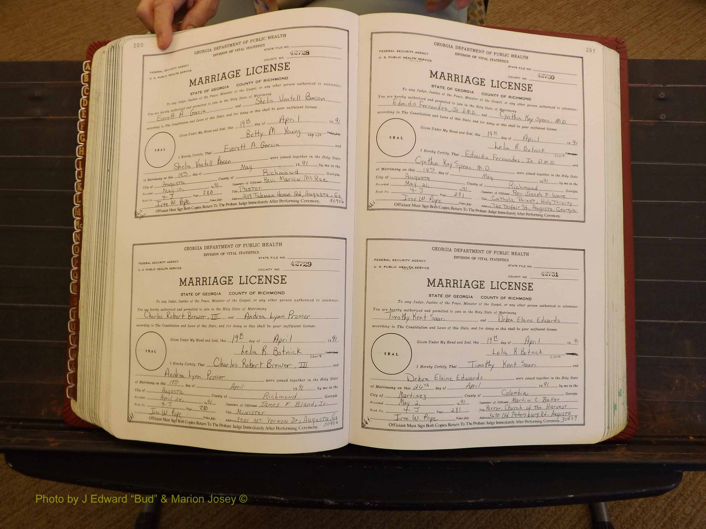 Richmond Marriages, 4J, 1990-1991 P 280-281.JPG