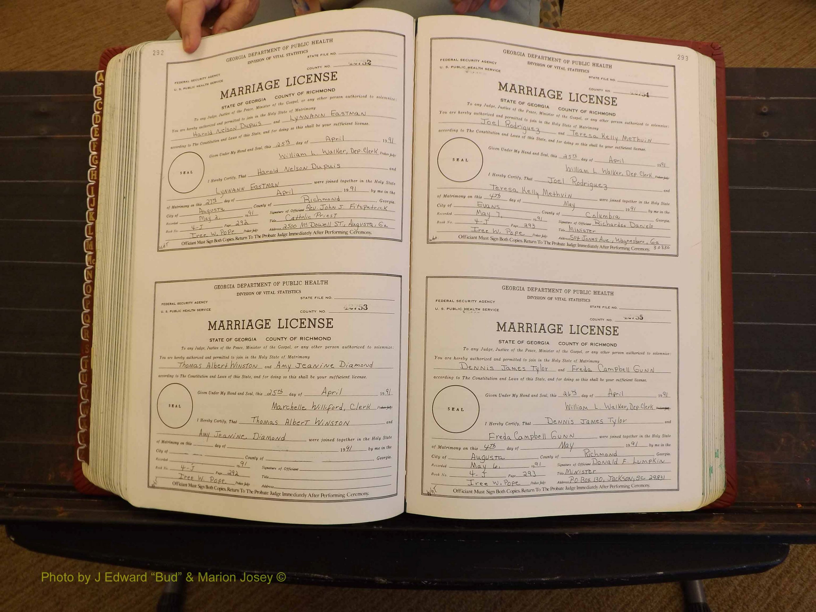 Richmond Marriages, 4J, 1990-1991 P 292-293.JPG