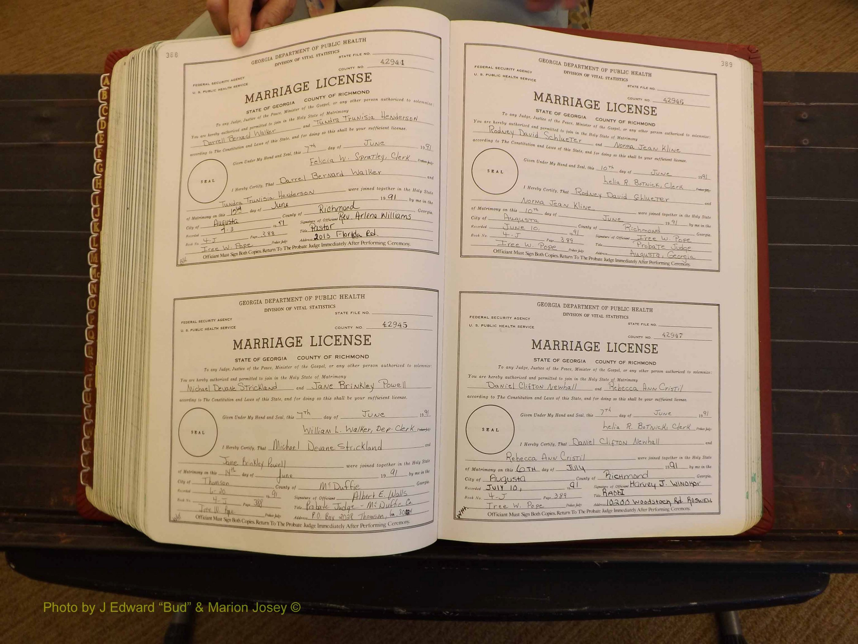 Richmond Marriages, 4J, 1990-1991 P 388-389.JPG