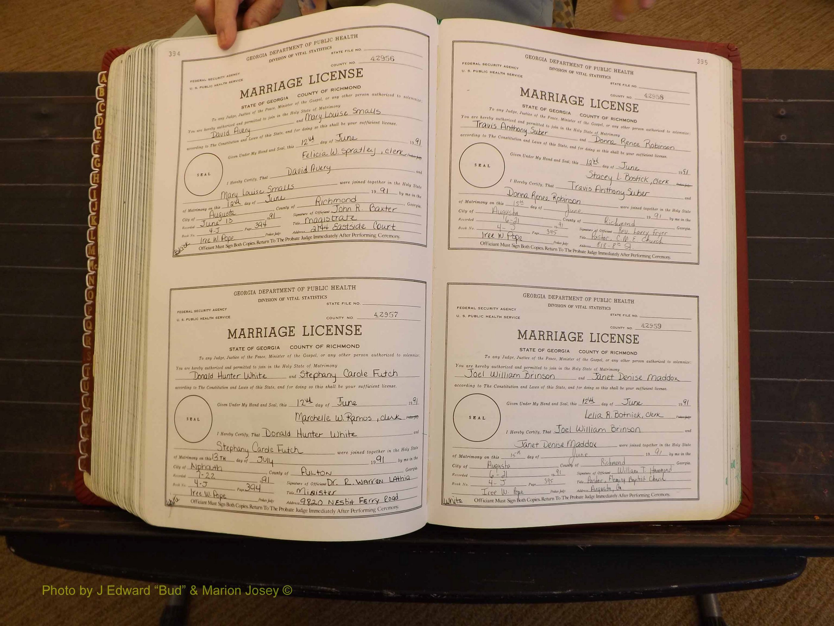 Richmond Marriages, 4J, 1990-1991 P 394-395.JPG