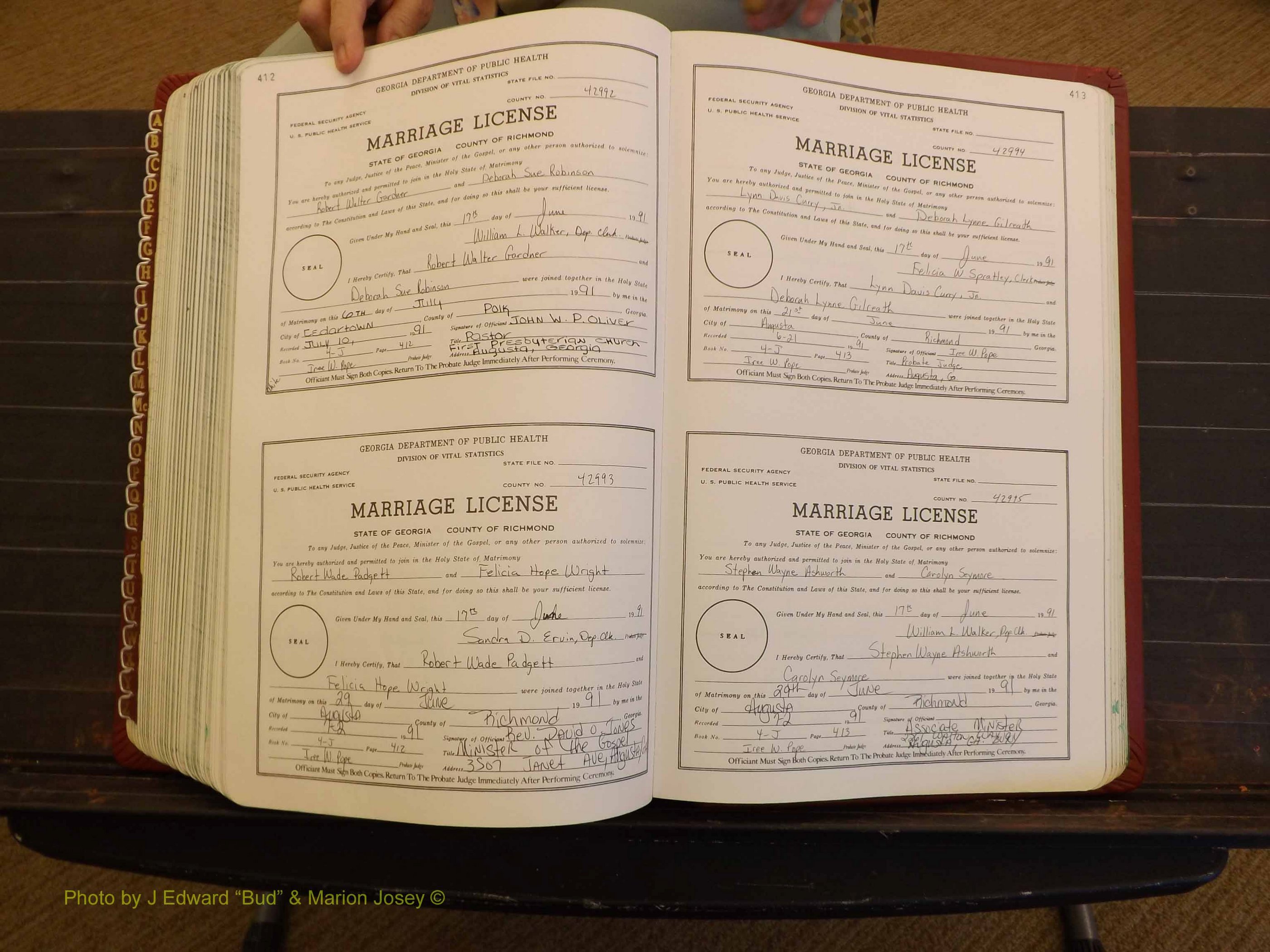 Richmond Marriages, 4J, 1990-1991 P 412-413.JPG