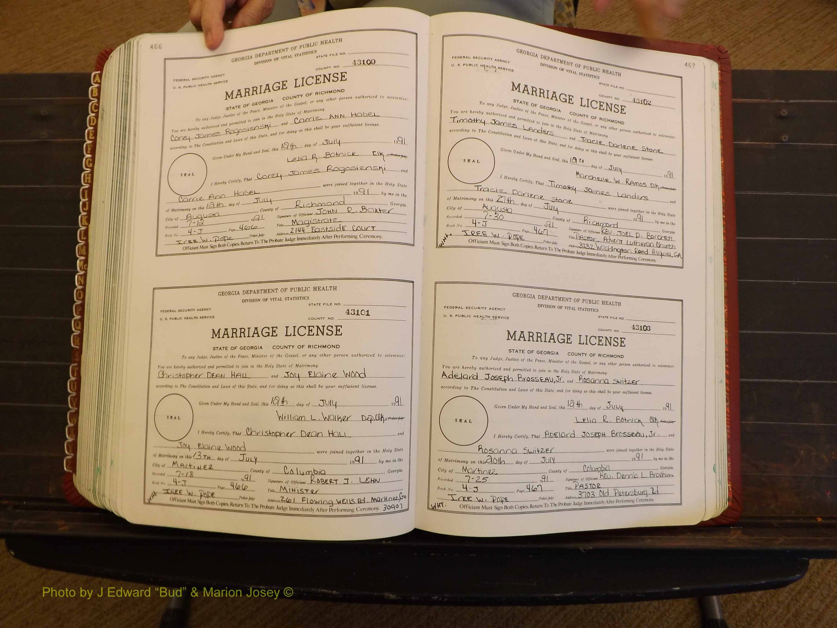 Richmond Marriages, 4J, 1990-1991 P 466-467.JPG