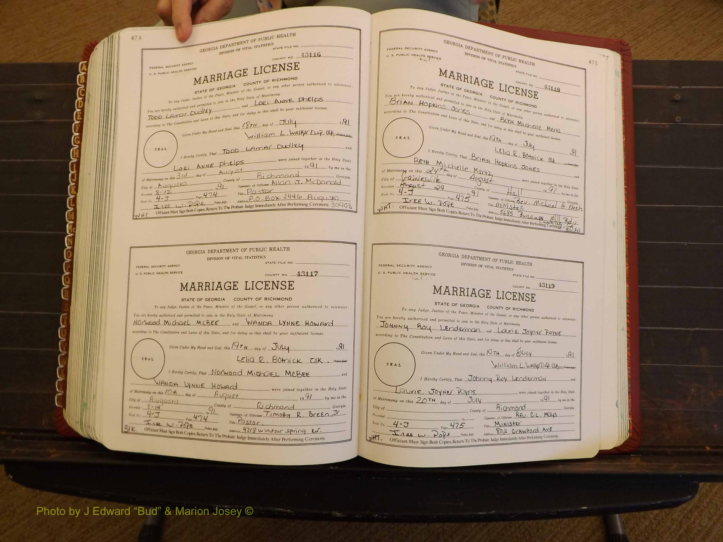 Richmond Marriages, 4J, 1990-1991 P 474-475.JPG