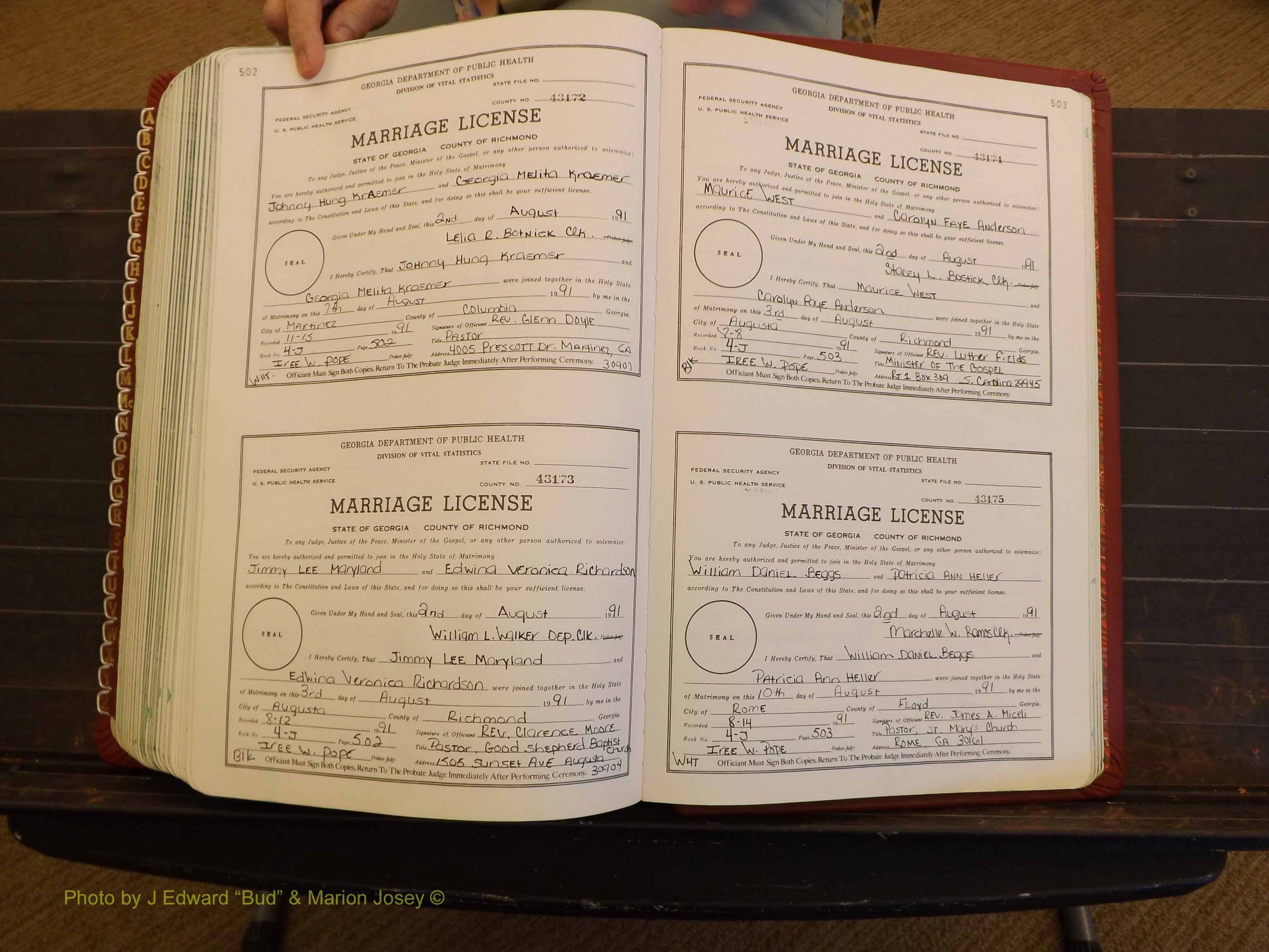 Richmond Marriages, 4J, 1990-1991 P 502-503.JPG