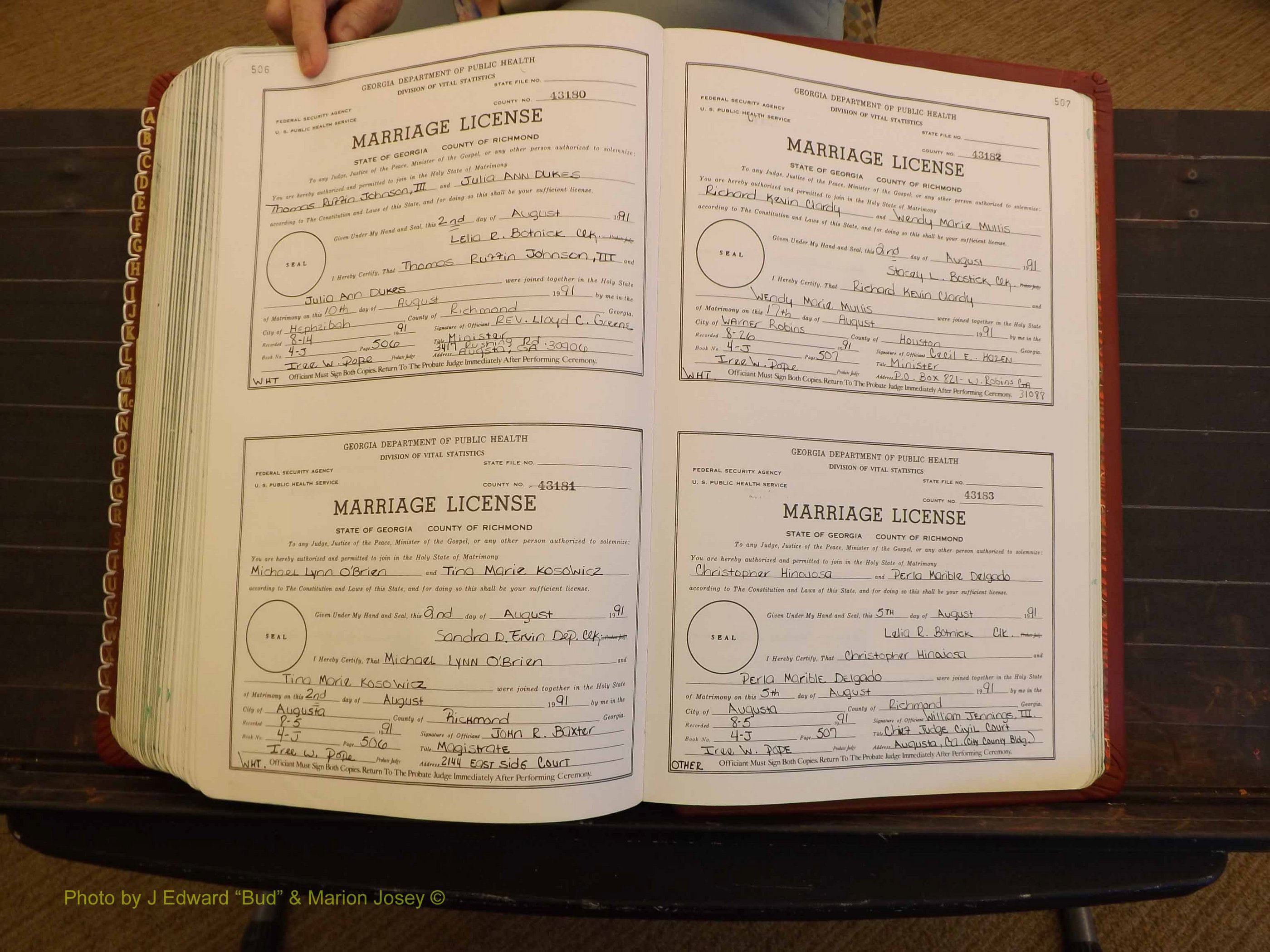 Richmond Marriages, 4J, 1990-1991 P 506-507.JPG