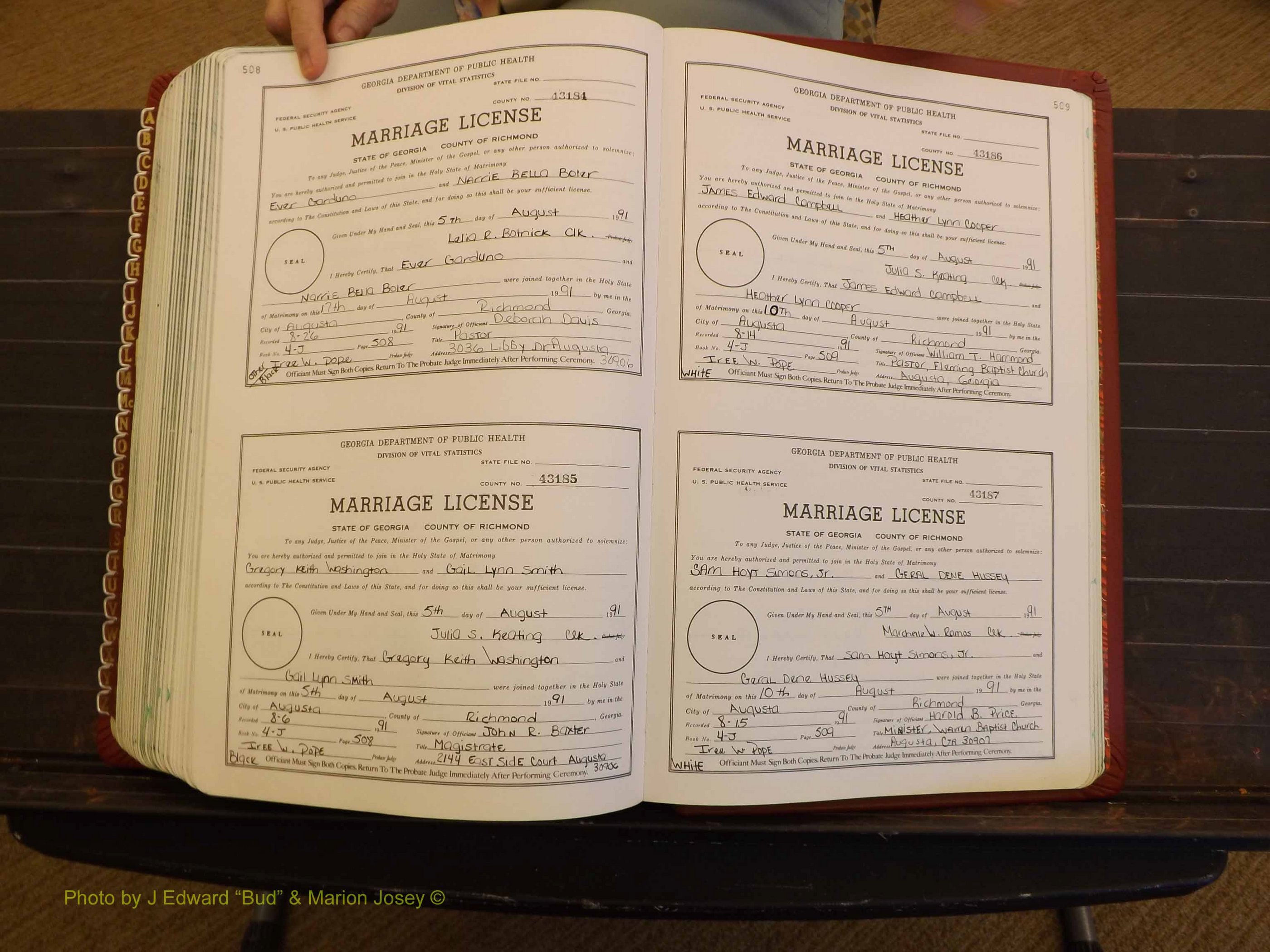 Richmond Marriages, 4J, 1990-1991 P 508-509.JPG