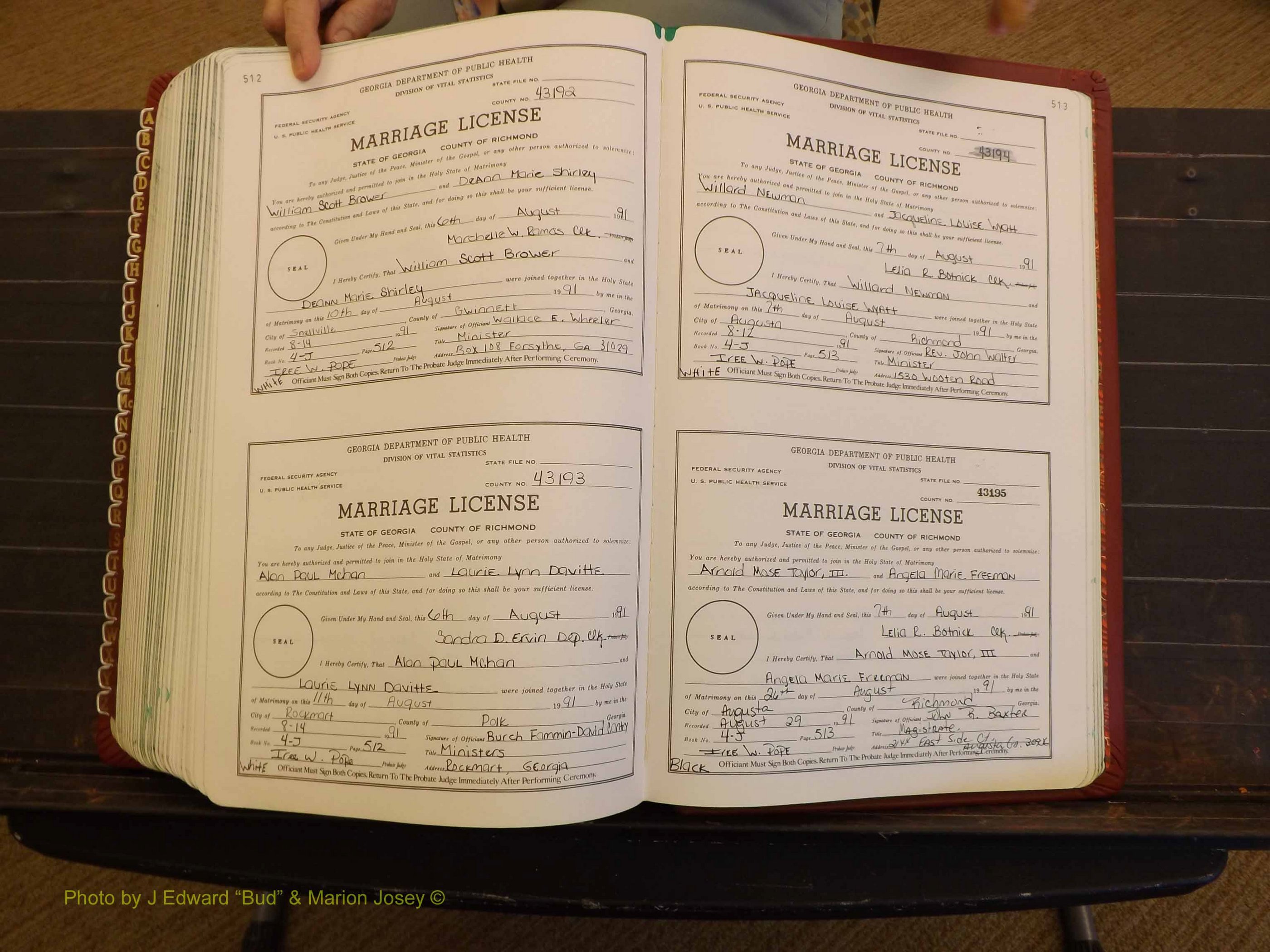 Richmond Marriages, 4J, 1990-1991 P 512-513.JPG