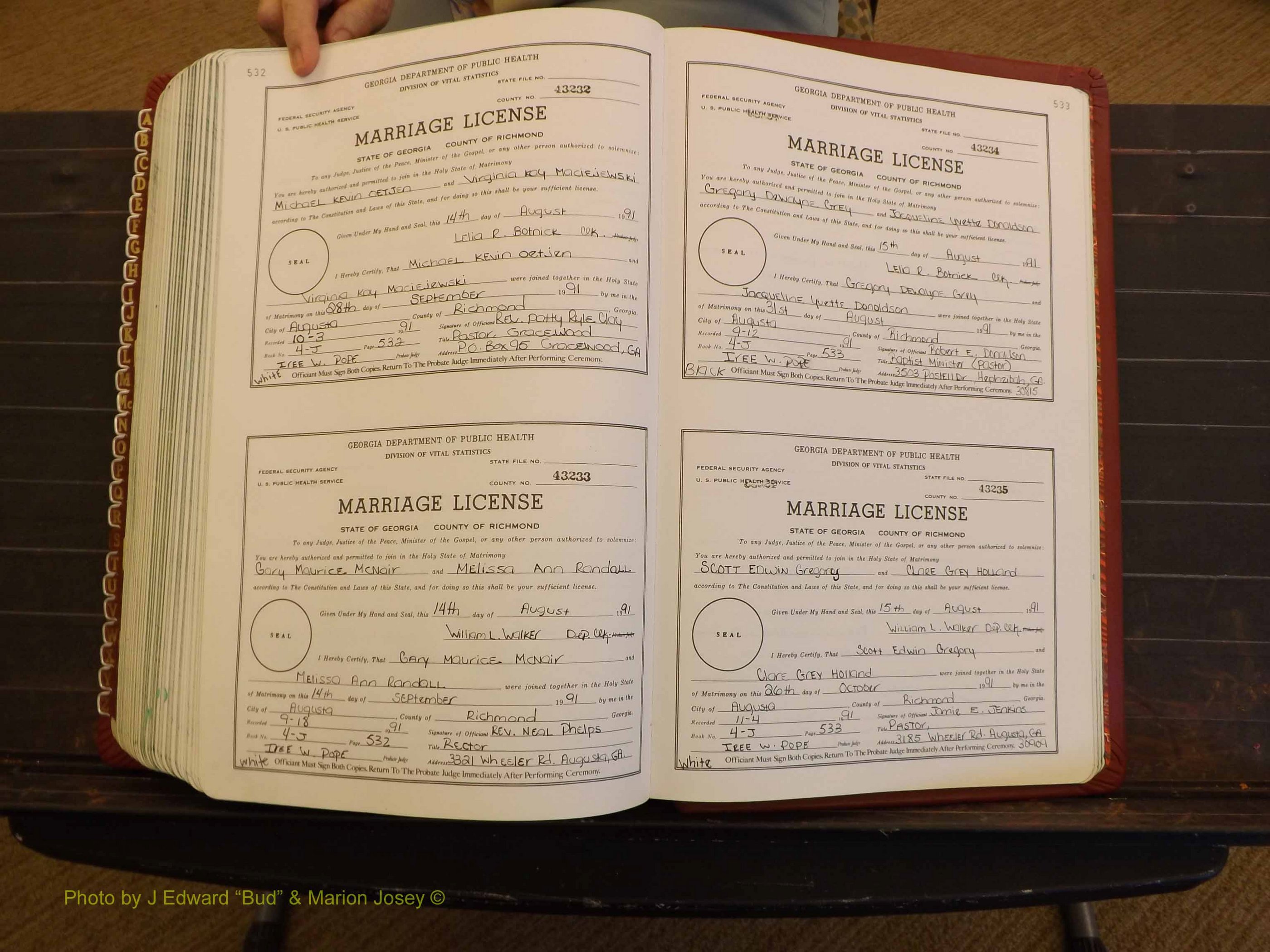 Richmond Marriages, 4J, 1990-1991 P 532-533.JPG