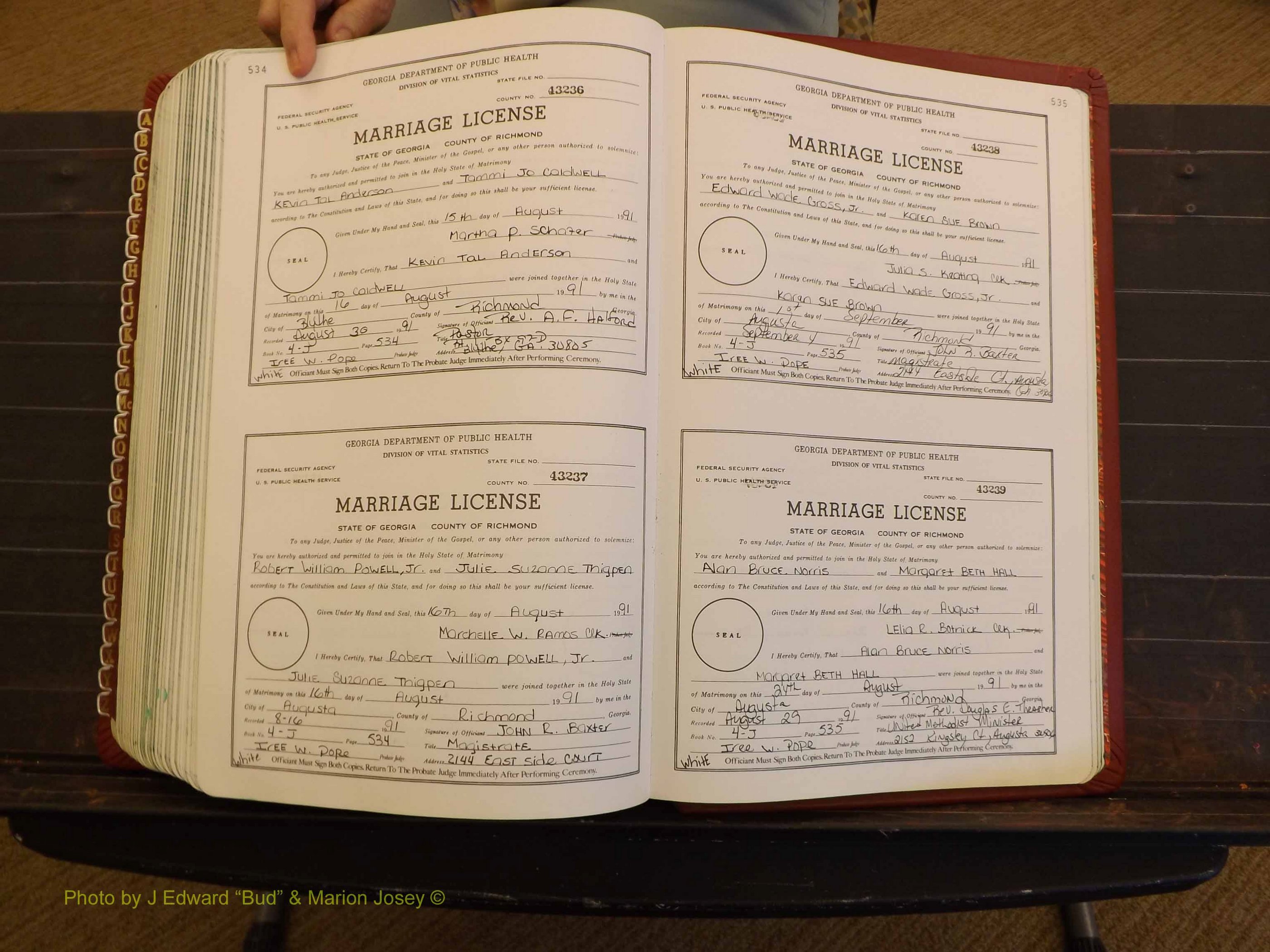 Richmond Marriages, 4J, 1990-1991 P 534-535.JPG