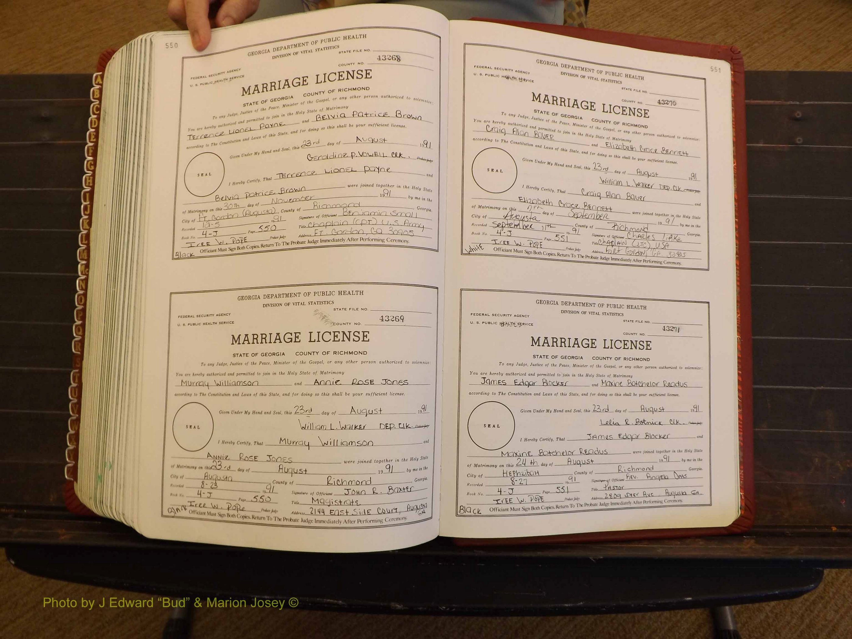 Richmond Marriages, 4J, 1990-1991 P 550-551.JPG