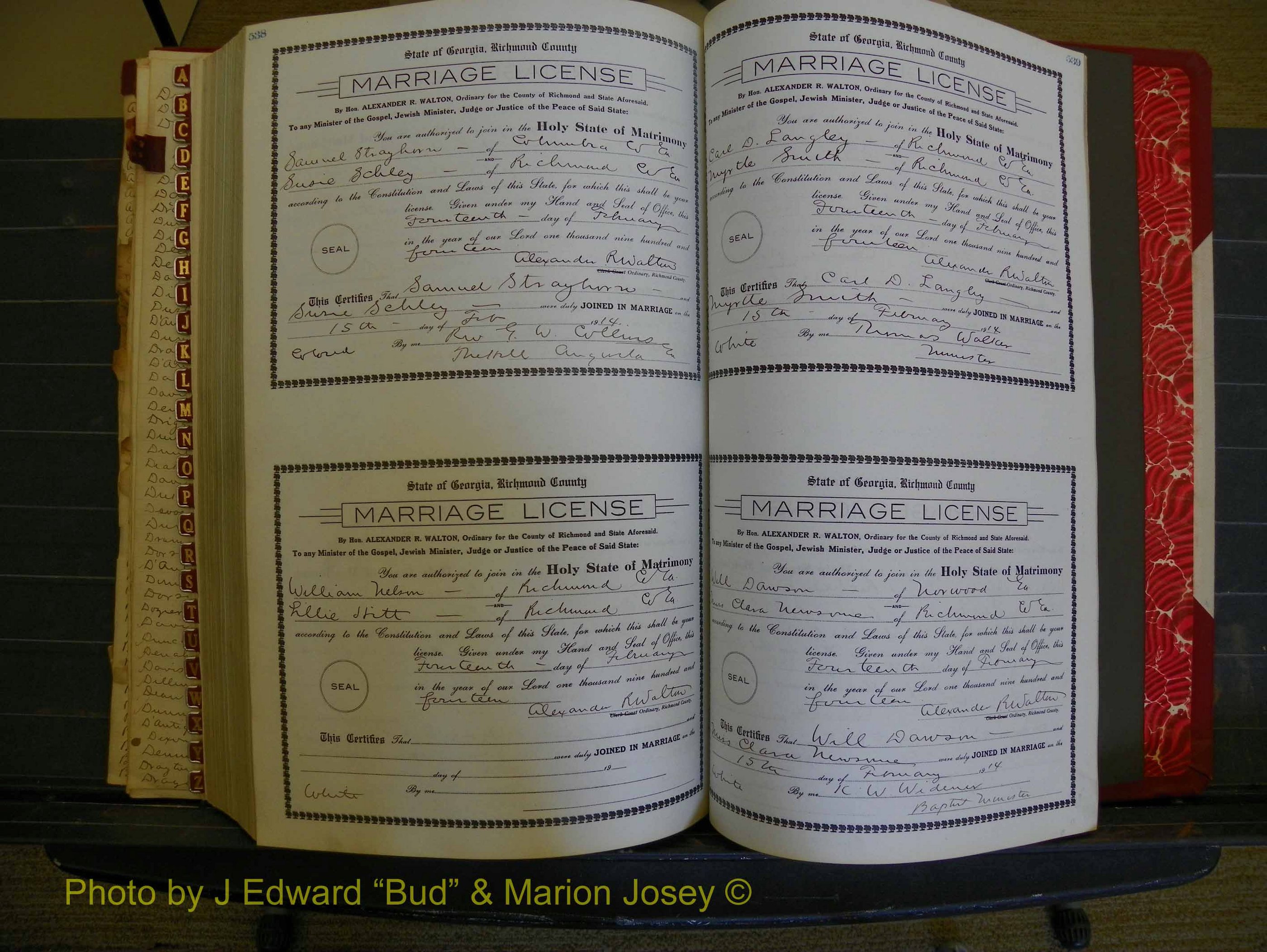 Richmond Marriages, Book HH, 1912-1914 P 538-539.JPG