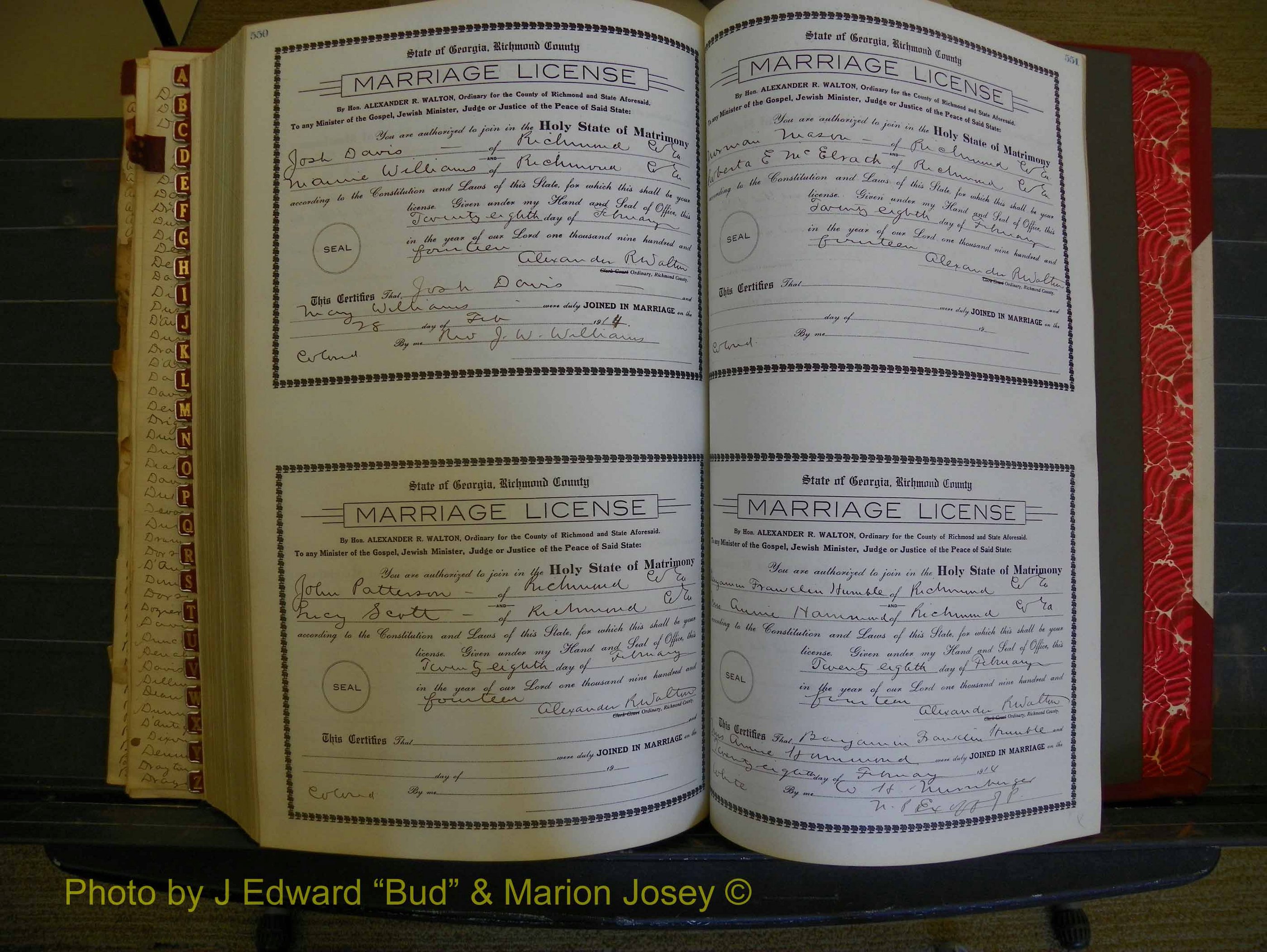 Richmond Marriages, Book HH, 1912-1914 P 550-551.JPG