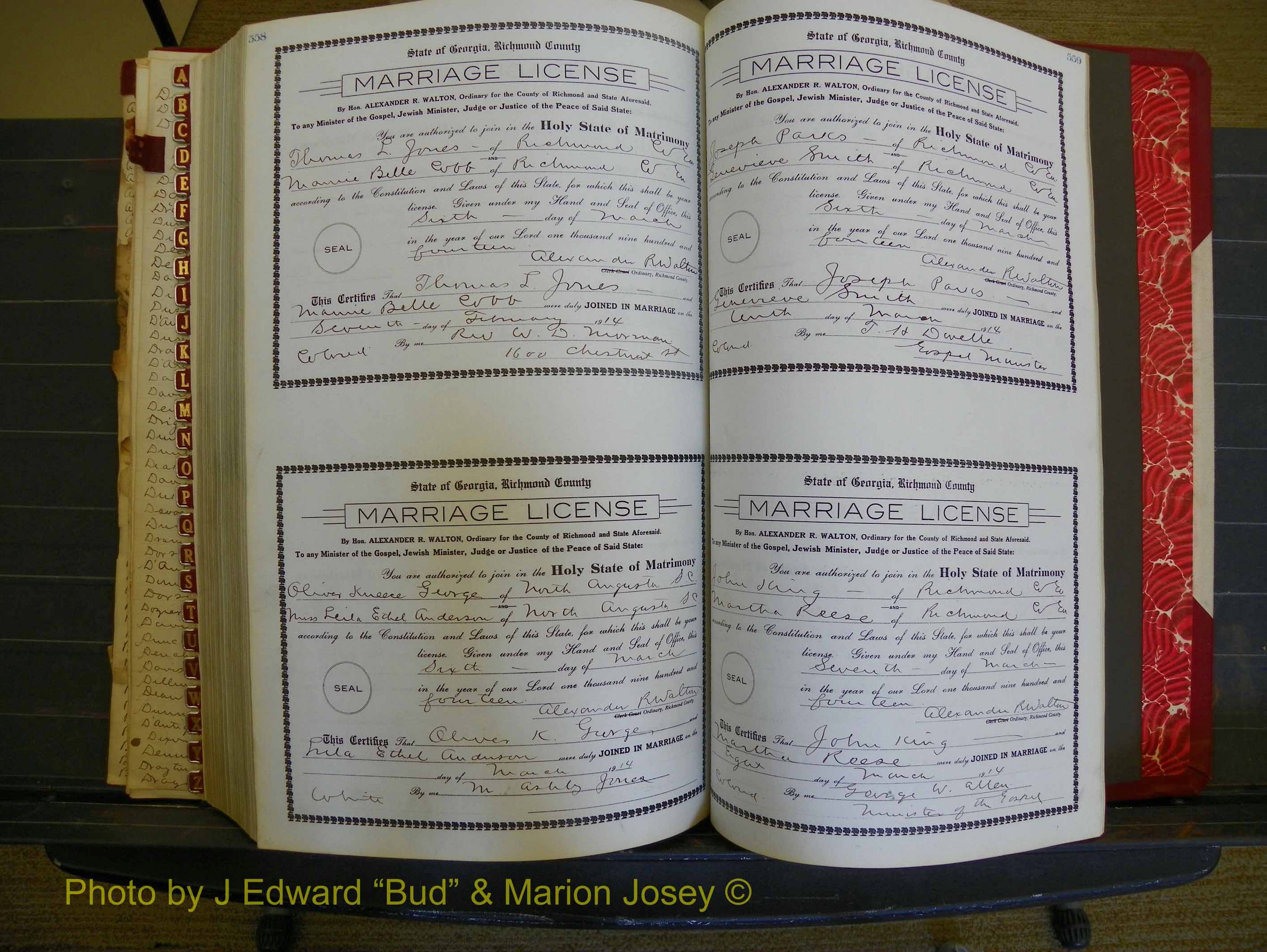 Richmond Marriages, Book HH, 1912-1914 P 558-559.JPG