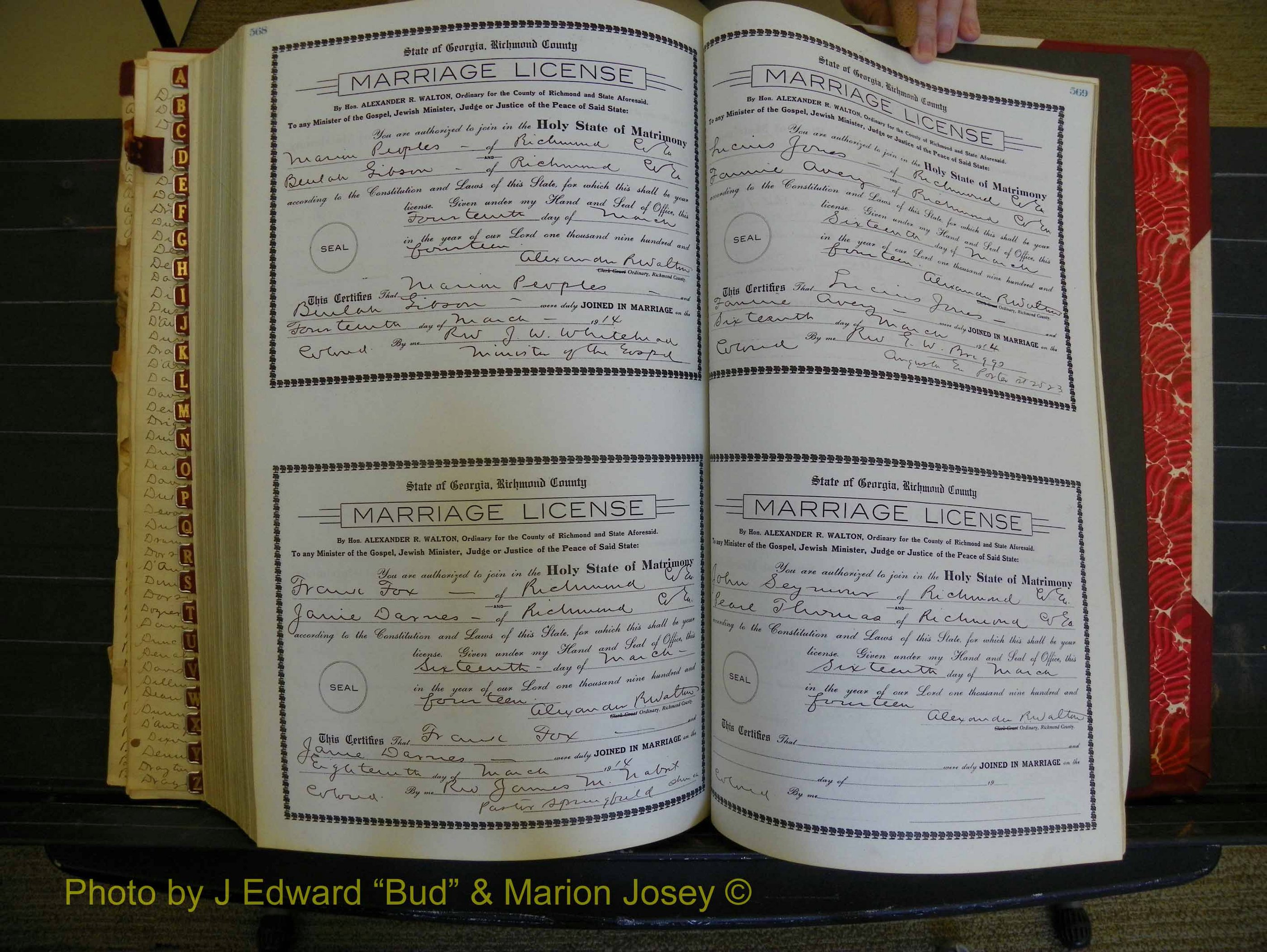 Richmond Marriages, Book HH, 1912-1914 P 568-569.JPG