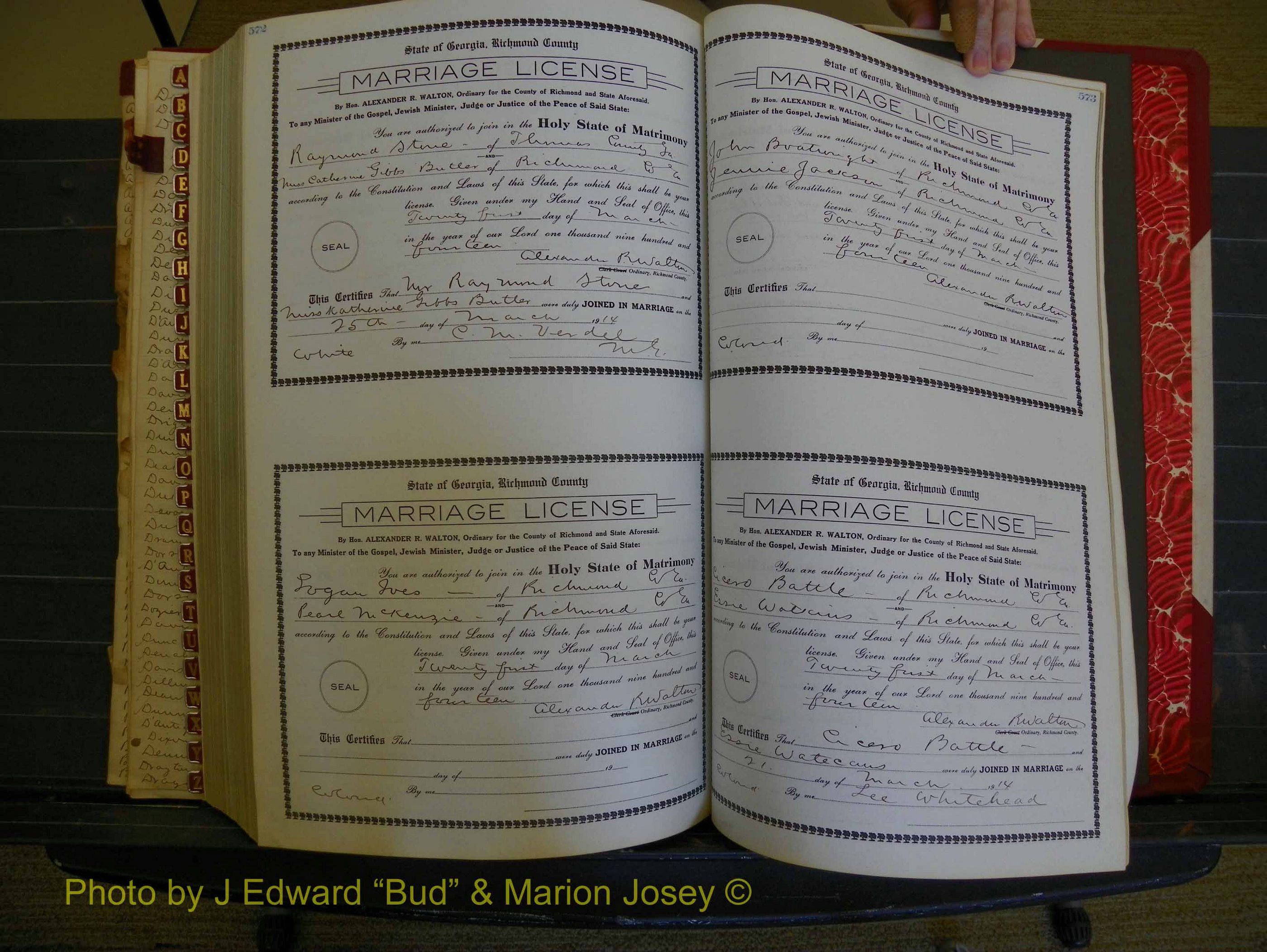 Richmond Marriages, Book HH, 1912-1914 P 572-573.JPG